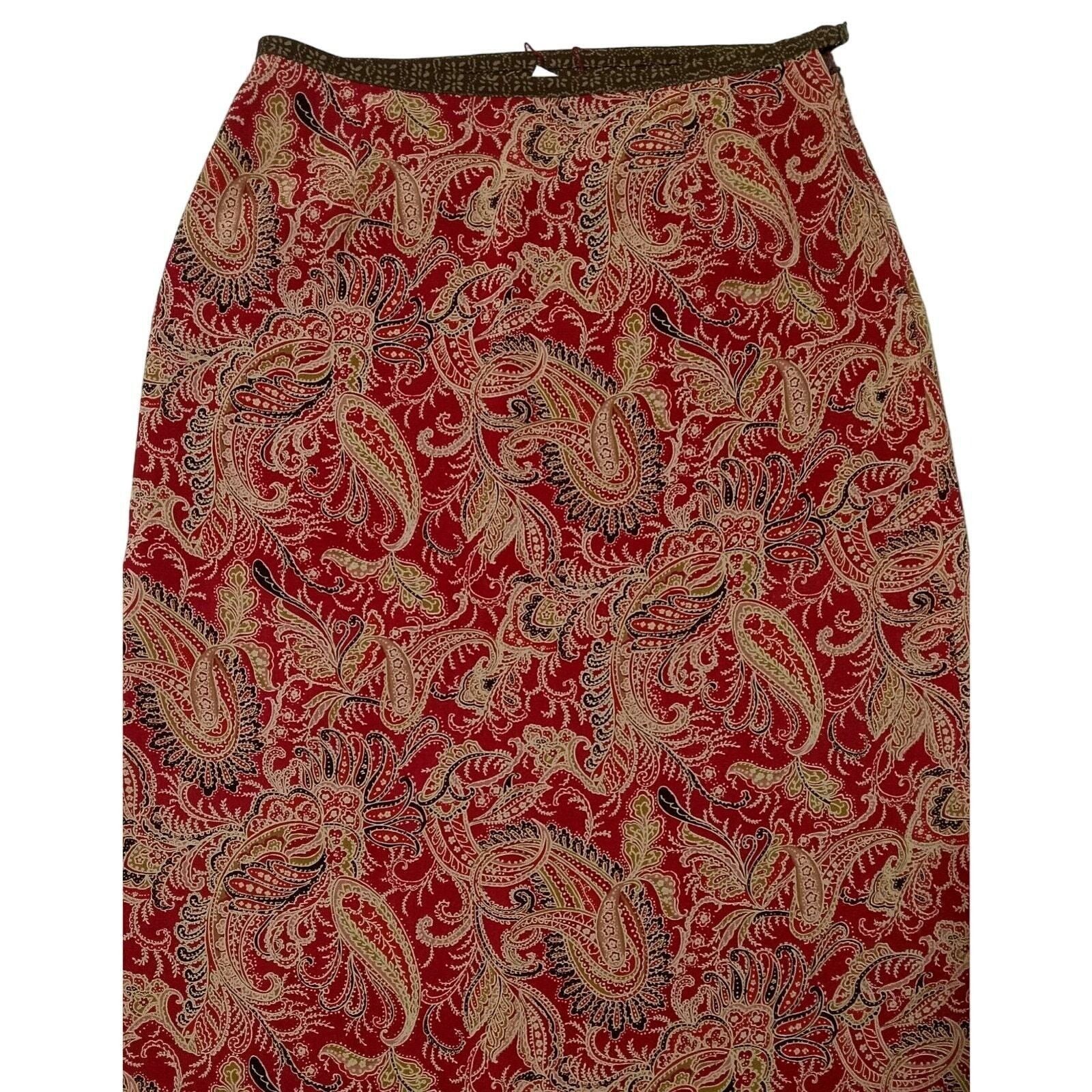 & Other Stories Emma James Skirt 8P Reversible A-Line Paisley Zip Elastic Size 28" / US 6 / IT 42 - 3 Thumbnail