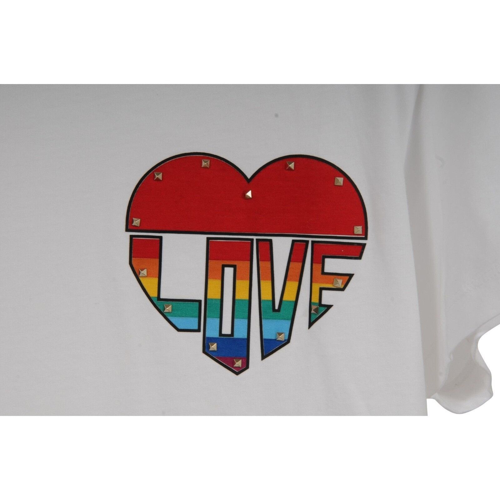 Valentino Love Rockstud Heart T Shirt White Size US M / EU 48-50 / 2 - 3 Thumbnail