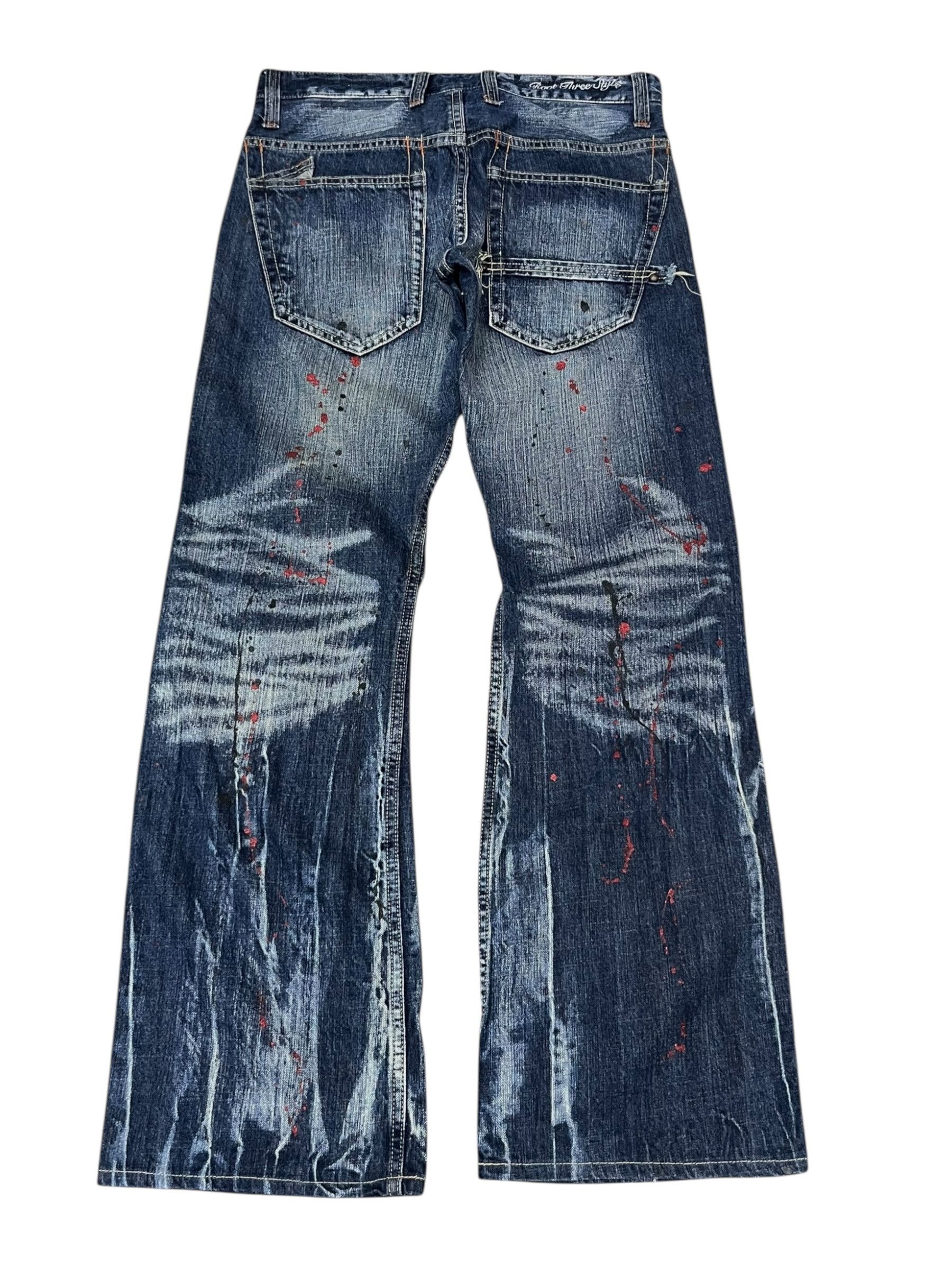 Fashion Victim Root Three Style Grunge Whisker Glitter Splatter Flare Size US 30 / EU 46 - 3 Thumbnail