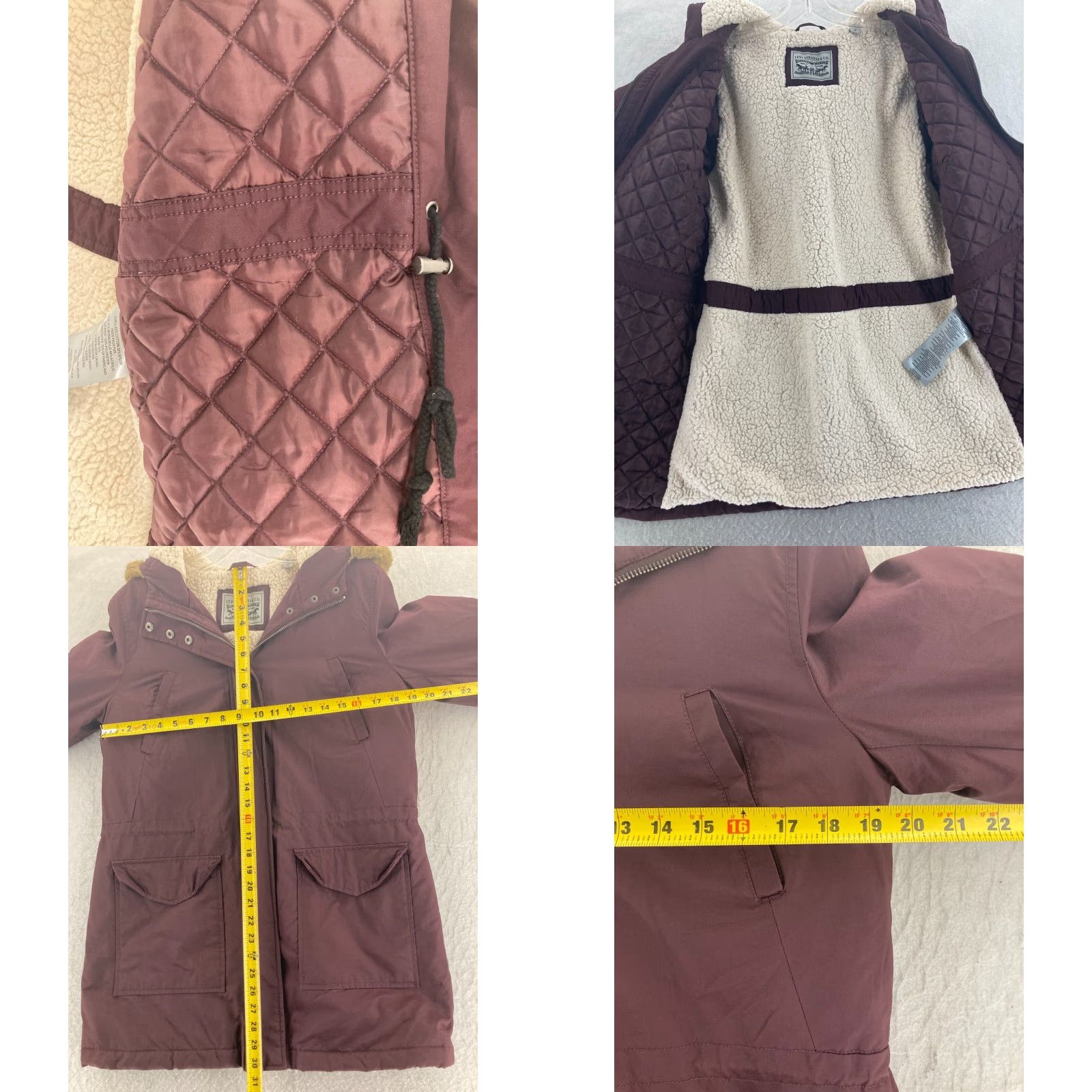 Levi's Levi Strauss & Co Coat Womens Medium Hooded Sherpa Lined Faux Fur Trim Cargo Size M / US 6-8 / IT 42-44 - 8 Thumbnail