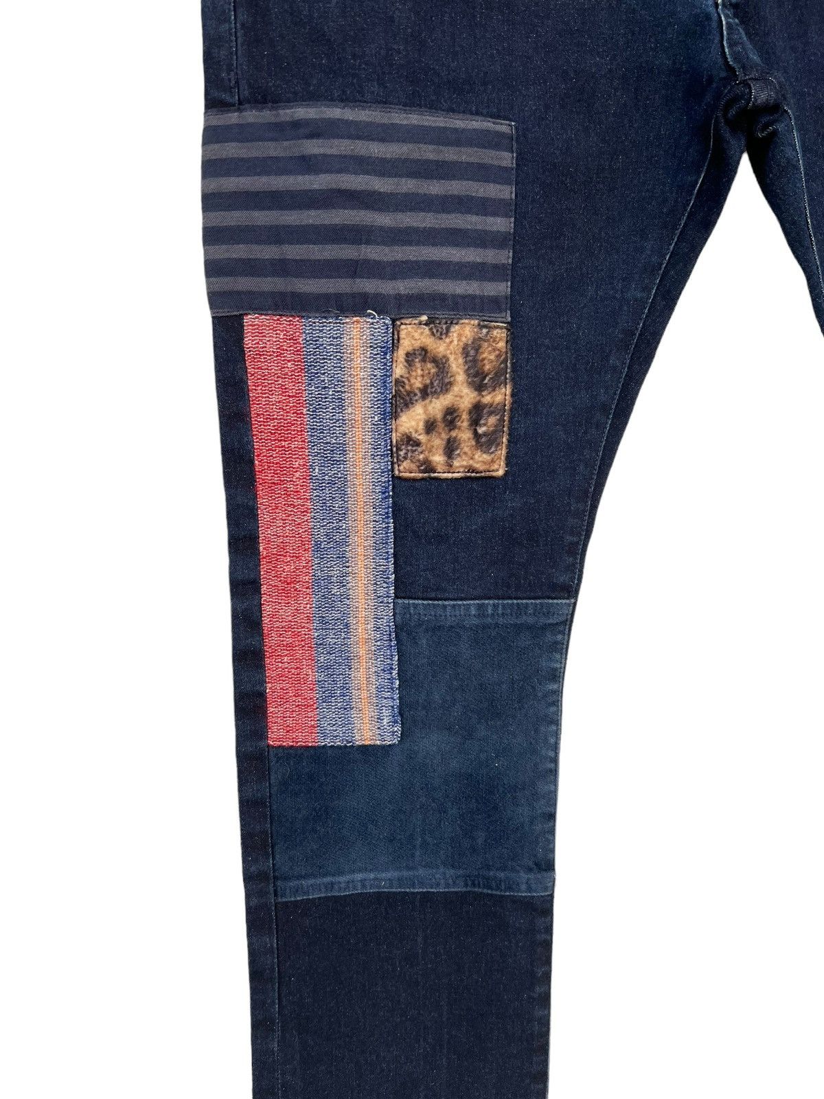 Indigo SPACELORZ Japan Boro Patchwork Indigo Blue Slim Denim Jeans Size US 32 / EU 48 - 9 Thumbnail