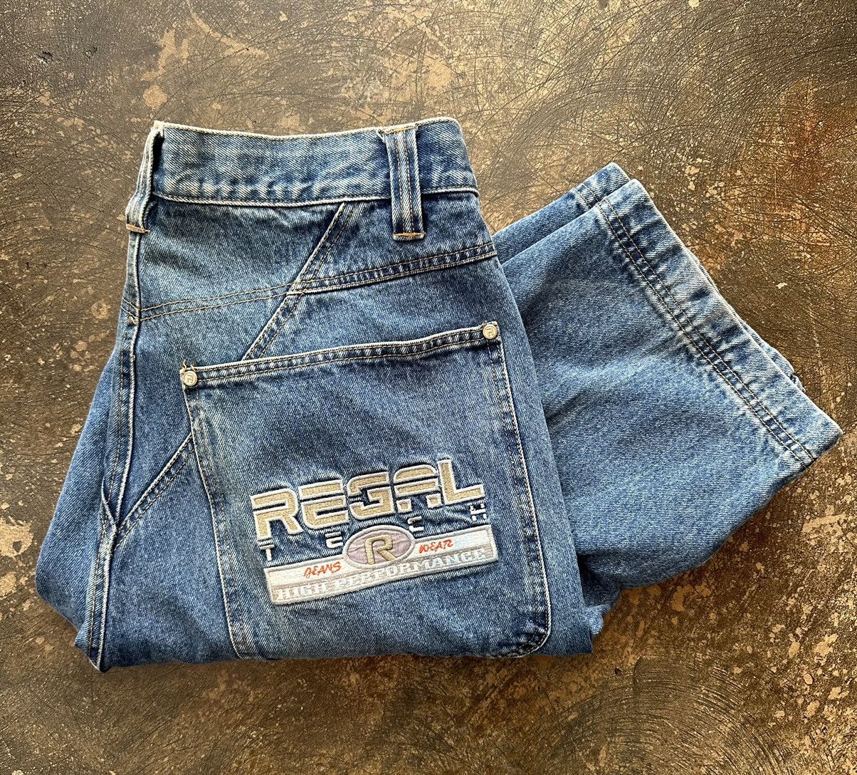 image of Distressed Denim x Jnco Vintage Regal Tech Outdoor Jnco Skate Denim Jeans, Men's (Size 36)