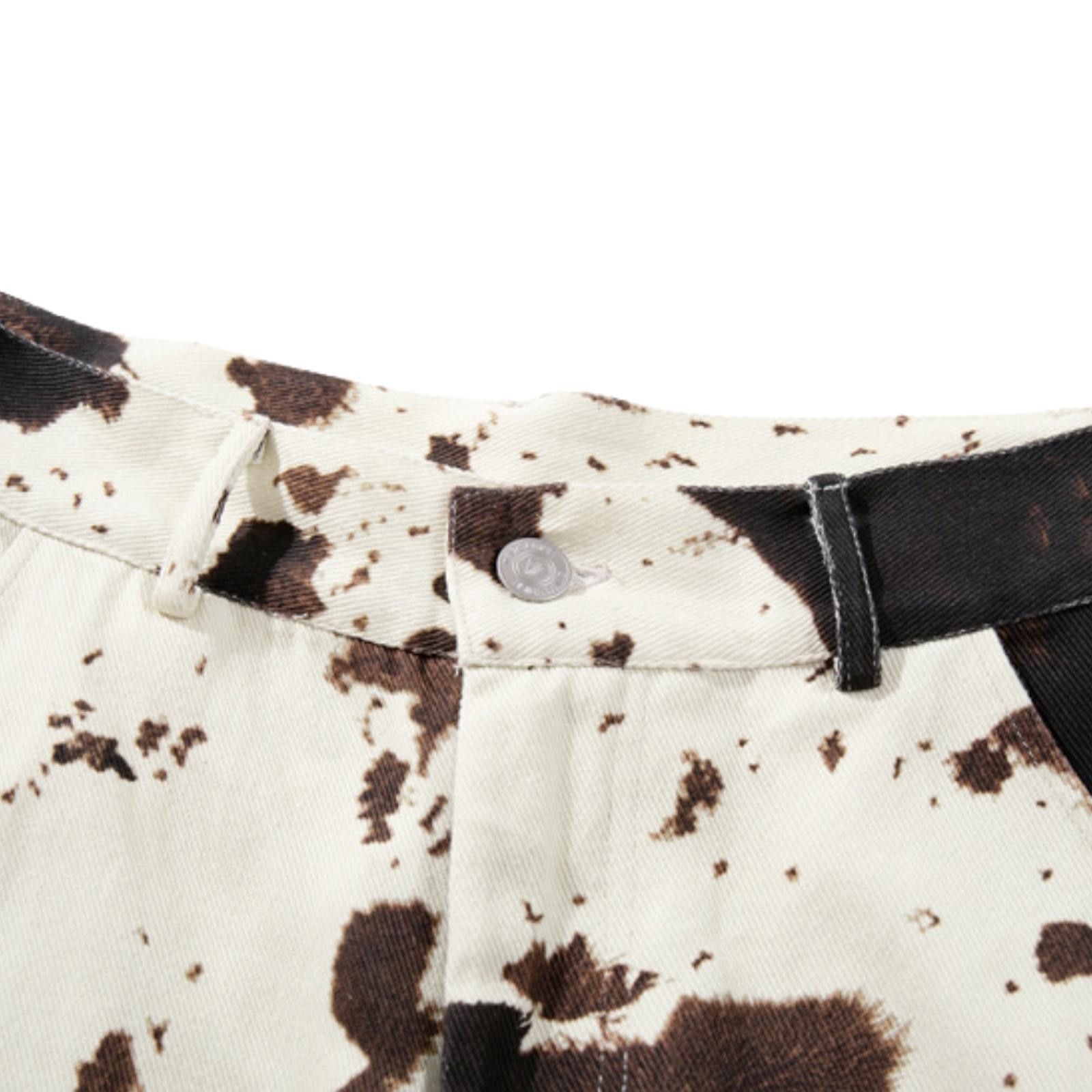 Other Cow-Print Camo Curved 7/8 Wide-Leg Jorts Shorts Size US 30 / EU 46 - 8 Thumbnail