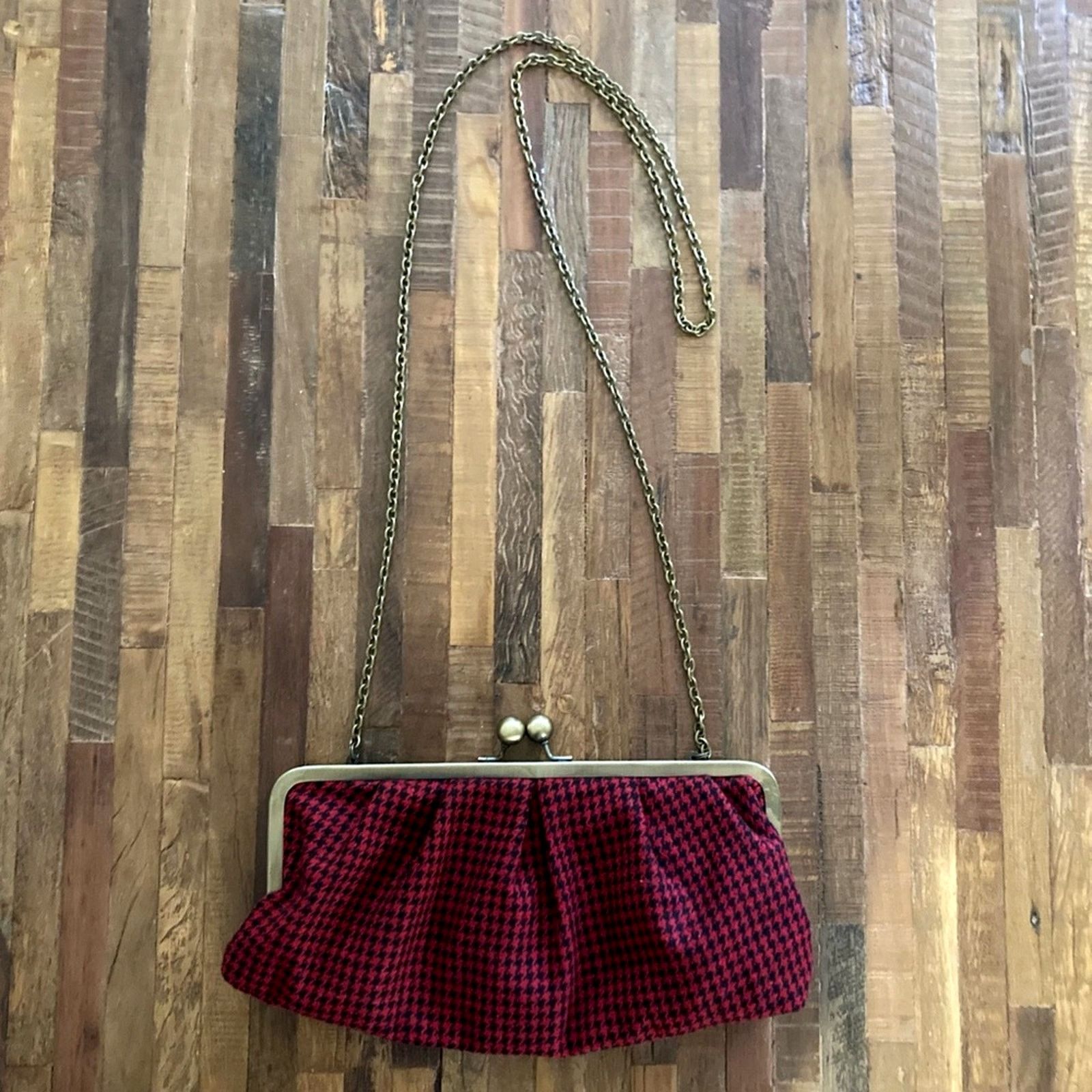 Vintage Vintage Wool Blend Crossbody/Shoulder Bag, Chain Strap Size ONE SIZE - 9 Thumbnail