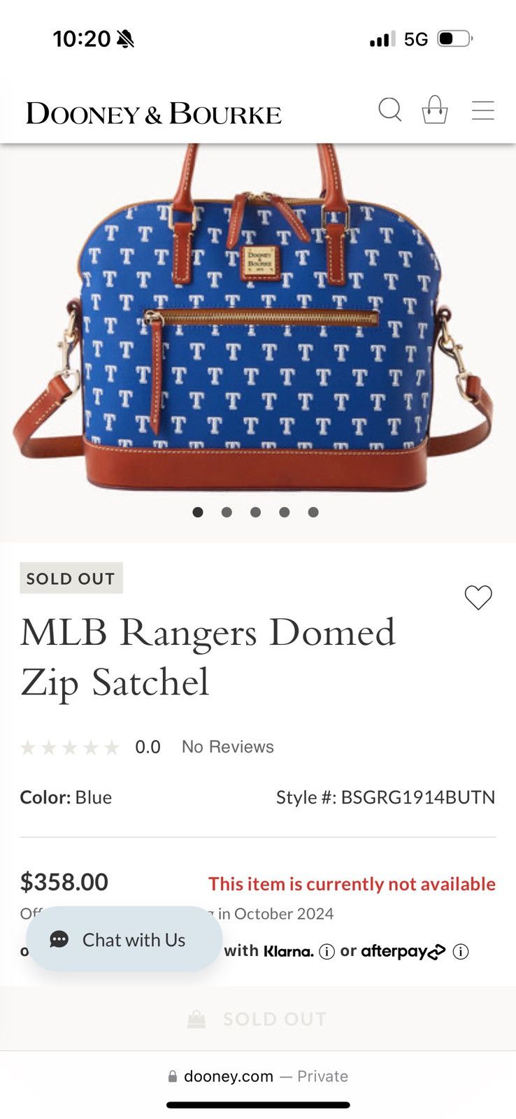 Dooney & Bourke × MLB Texas Rangers Dooney & Bourke MLB Domed Zip Satchel Purse Size ONE SIZE - 11 Thumbnail