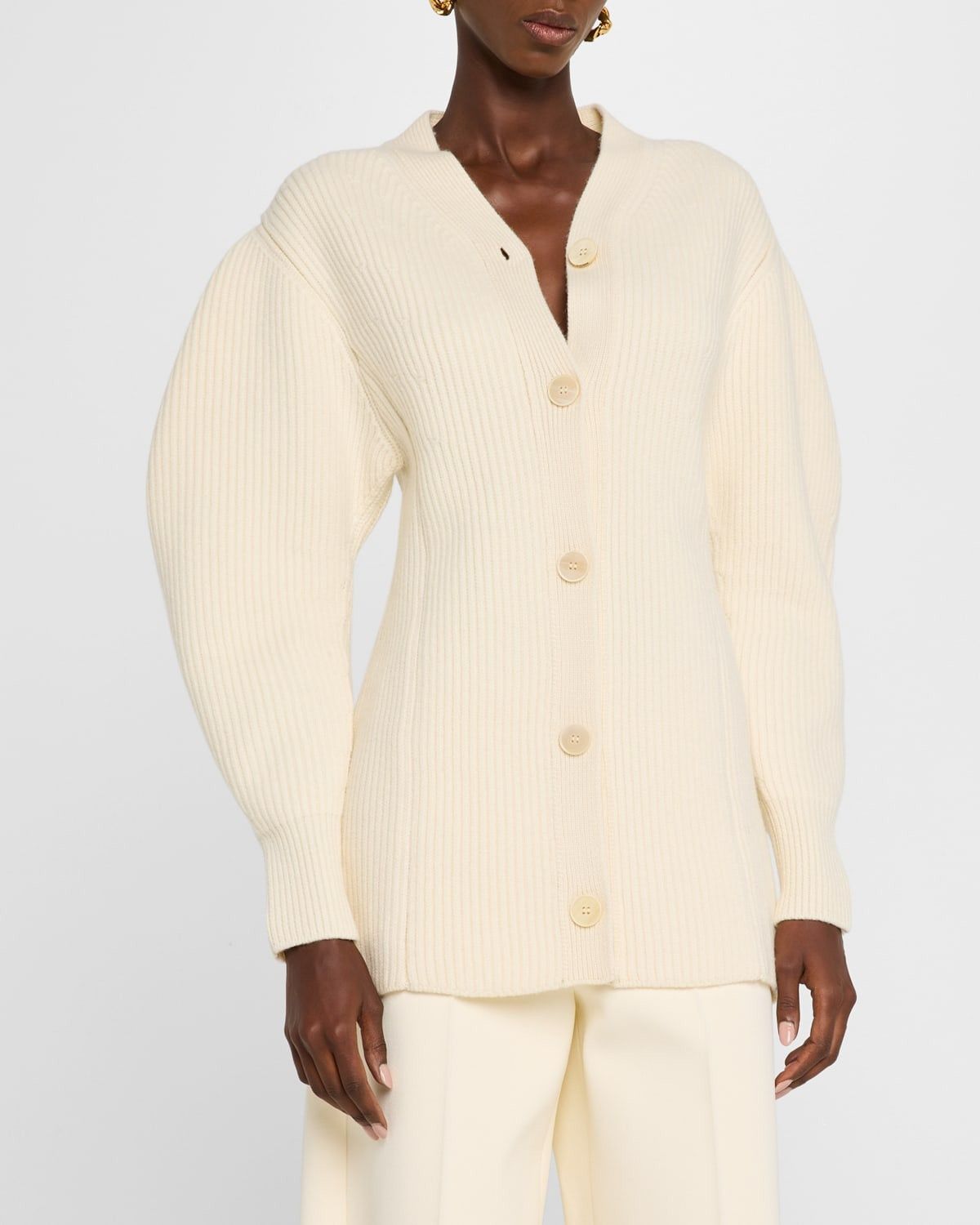 Jil Sander o1y1025 Cardigan in Off-White Size S / US 4 / IT 40 - 2 Thumbnail