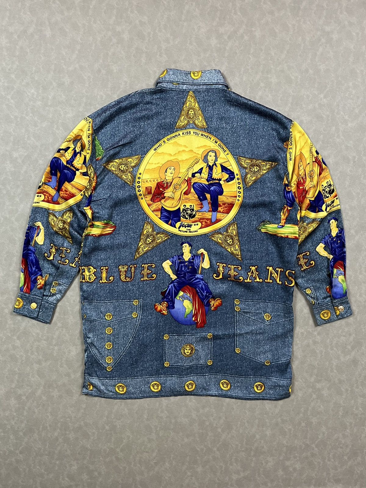Versace Jeans Couture 90s Versace blue jeans silk Size US M / EU 48-50 / 2 - 2 Thumbnail