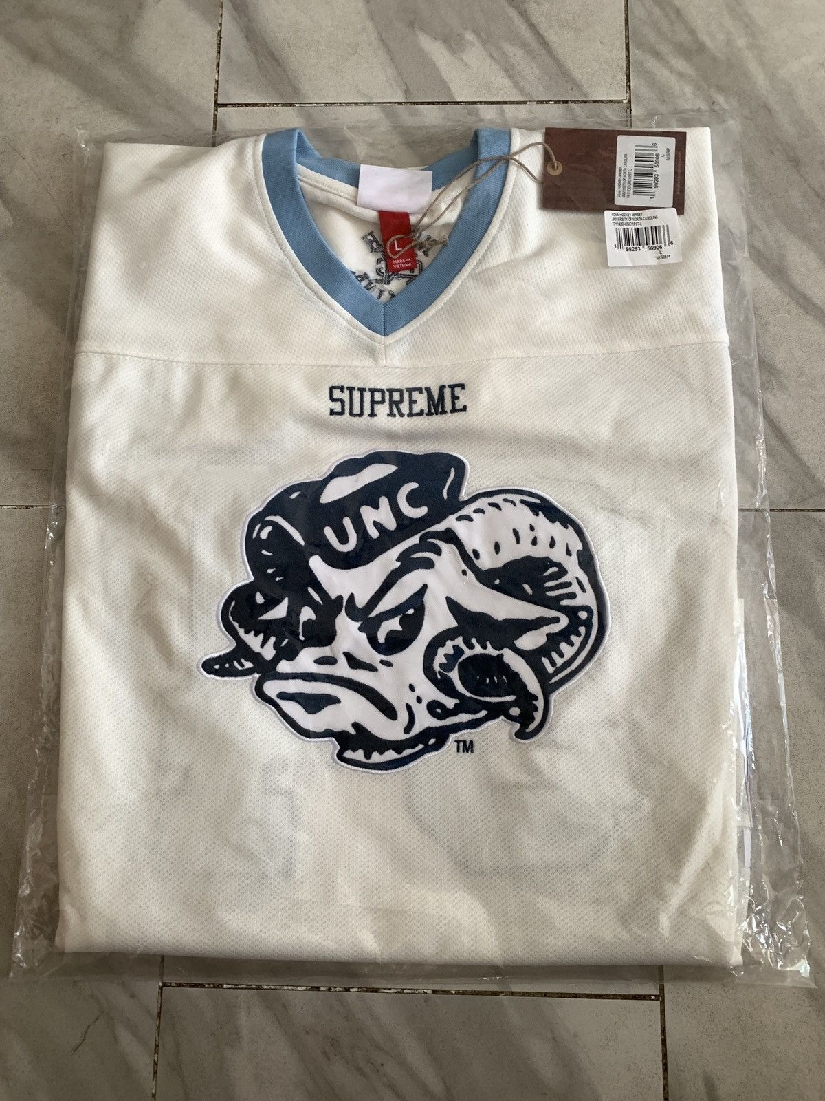 Supreme Supreme Mitchell & Ness NCAA Hockey Jersey White | Grailed
