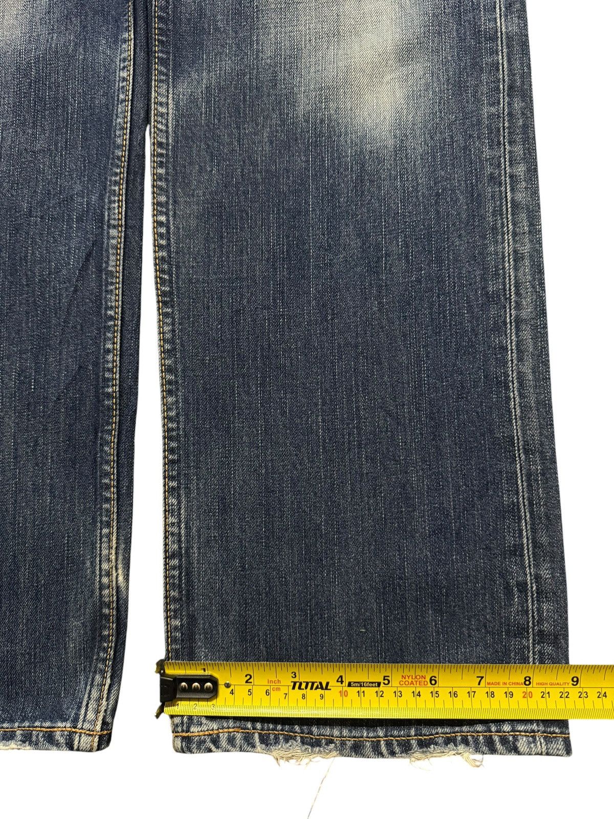 Levi's Vintage Y2K Levis 703 Faded Whiskers Distressed Wide Leg Size US 31 - 14 Thumbnail
