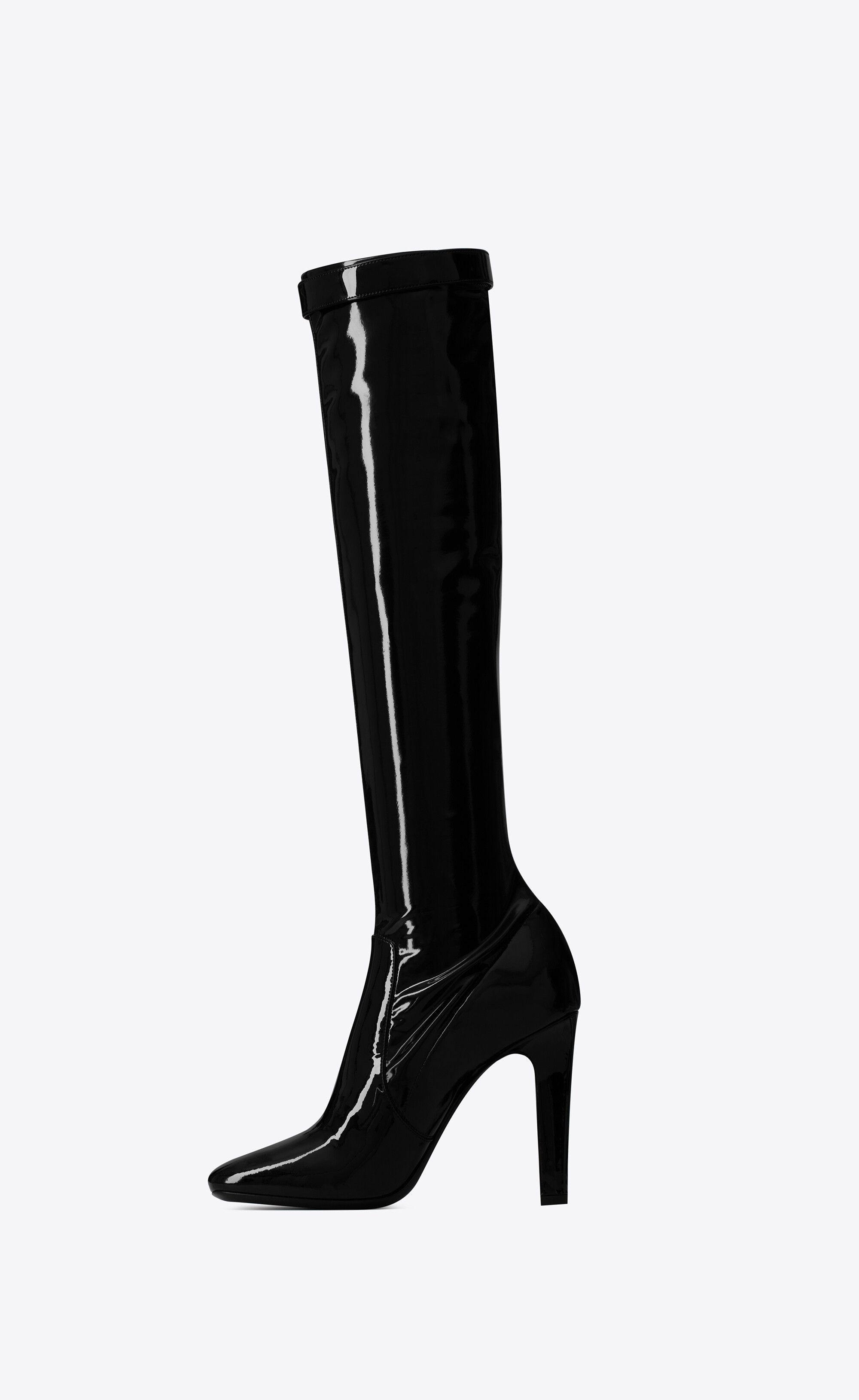 Saint Laurent Paris o1b1hav111224 Elle Boots in Vinyl in Black Size US 8.5 / IT 38.5 - 4 Thumbnail