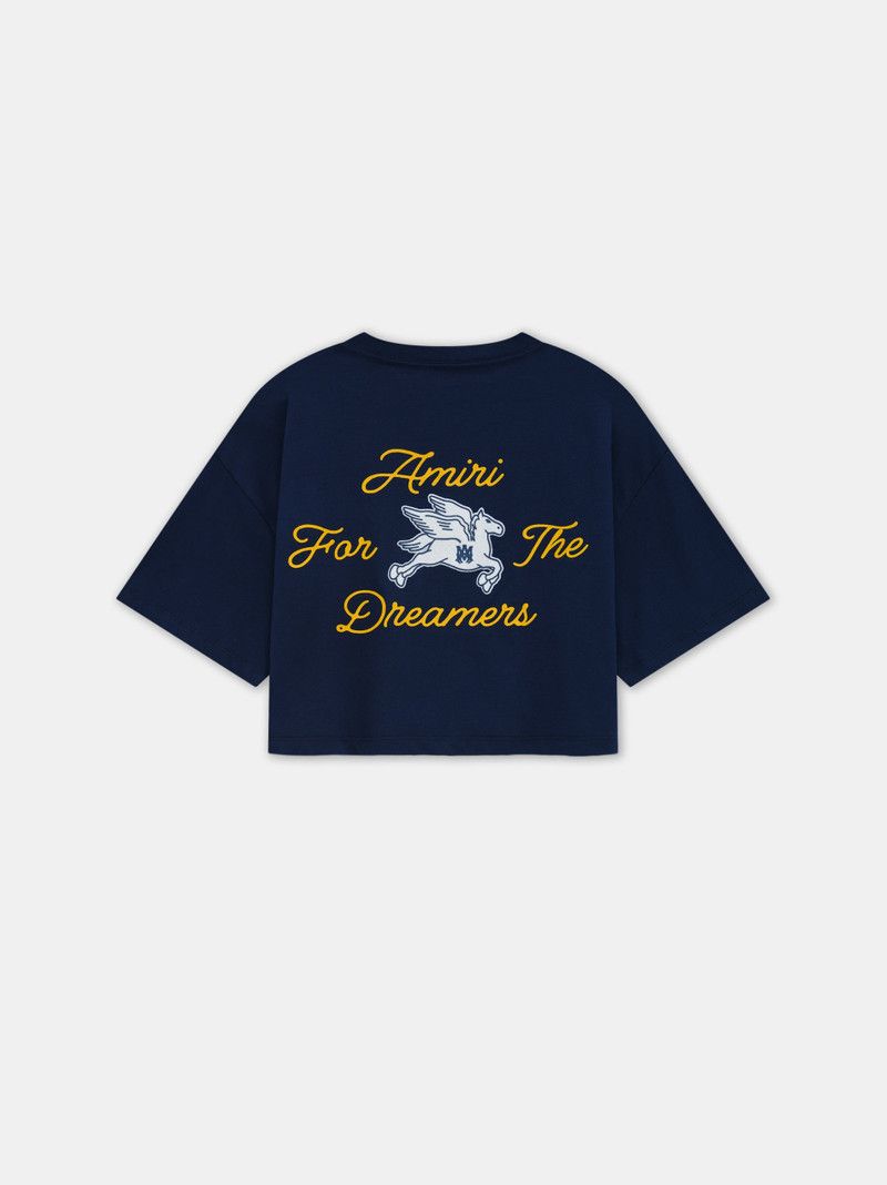 Amiri o1s1wg110126 Dreamers Cropped T-Shirt in Blue Size M / US 6-8 / IT 42-44 - 2 Thumbnail