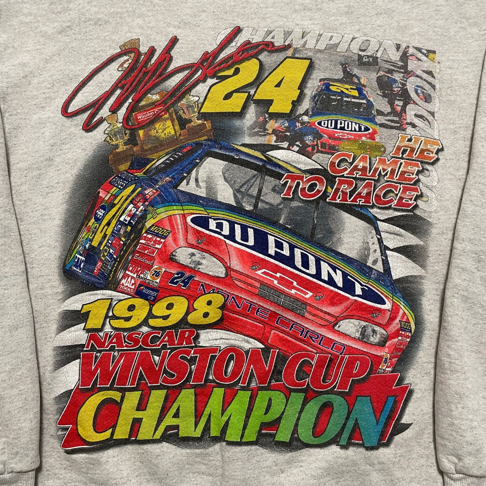 NASCAR VTG Y2K 90s Nascar Winston Cup Jeff Gordon Gray Sweatshirt M Size US M / EU 48-50 / 2 - 2 Thumbnail