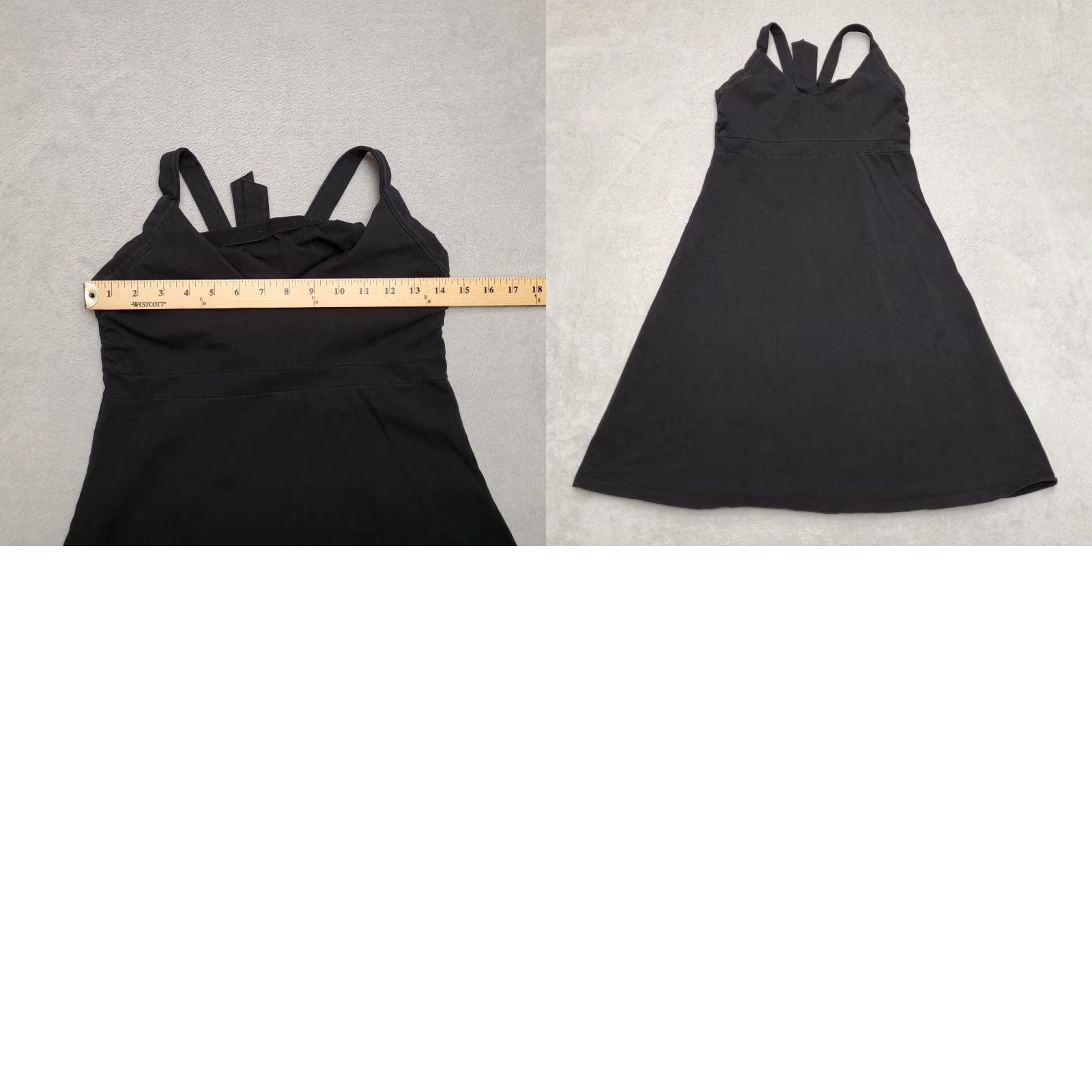 Patagonia Patagonia Womens Medium Black Sun Dress Organic Cotton Stretch Jersey Knit Dress Sun Dress Casual Sundress A-Line Knee Length Sleeveless Solid Womens Size M / US 6-8 / IT 42-44 - 8 Thumbnail