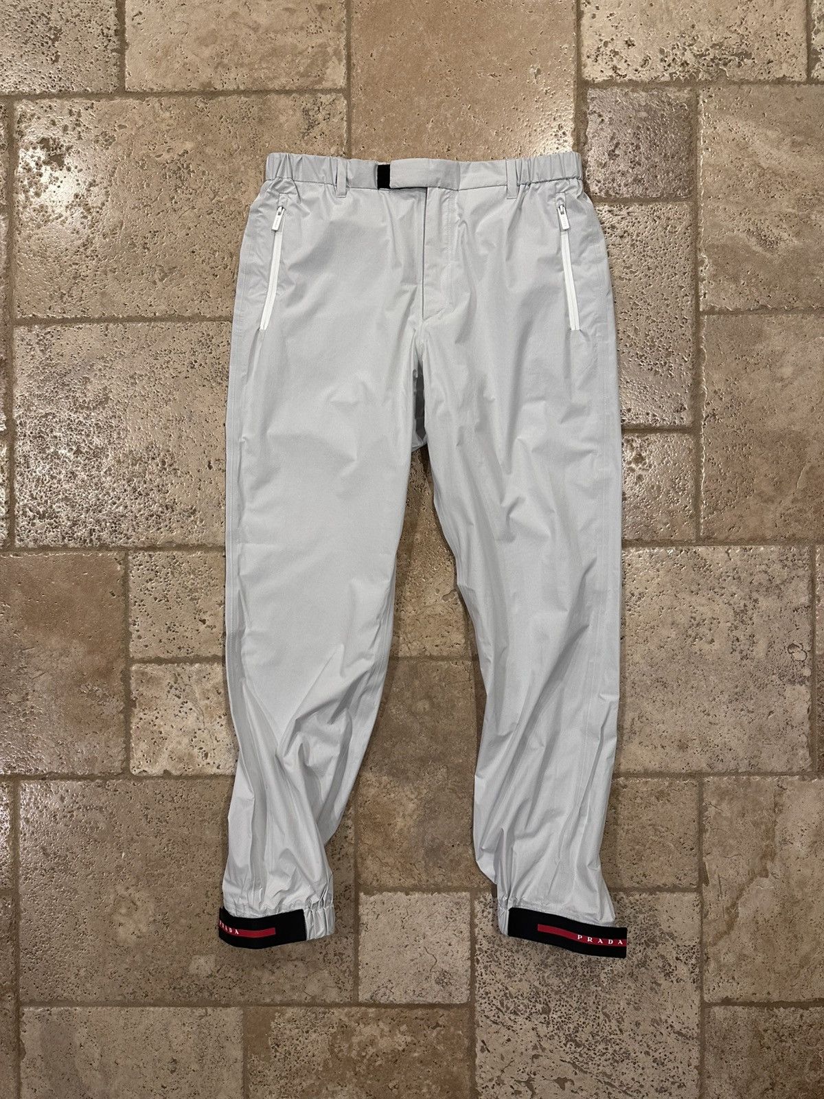 Prada Prada Linea Rossa White/Cream Nylon Pants SPG43 2018 Size US 34 / EU 50 - 1 Thumbnail