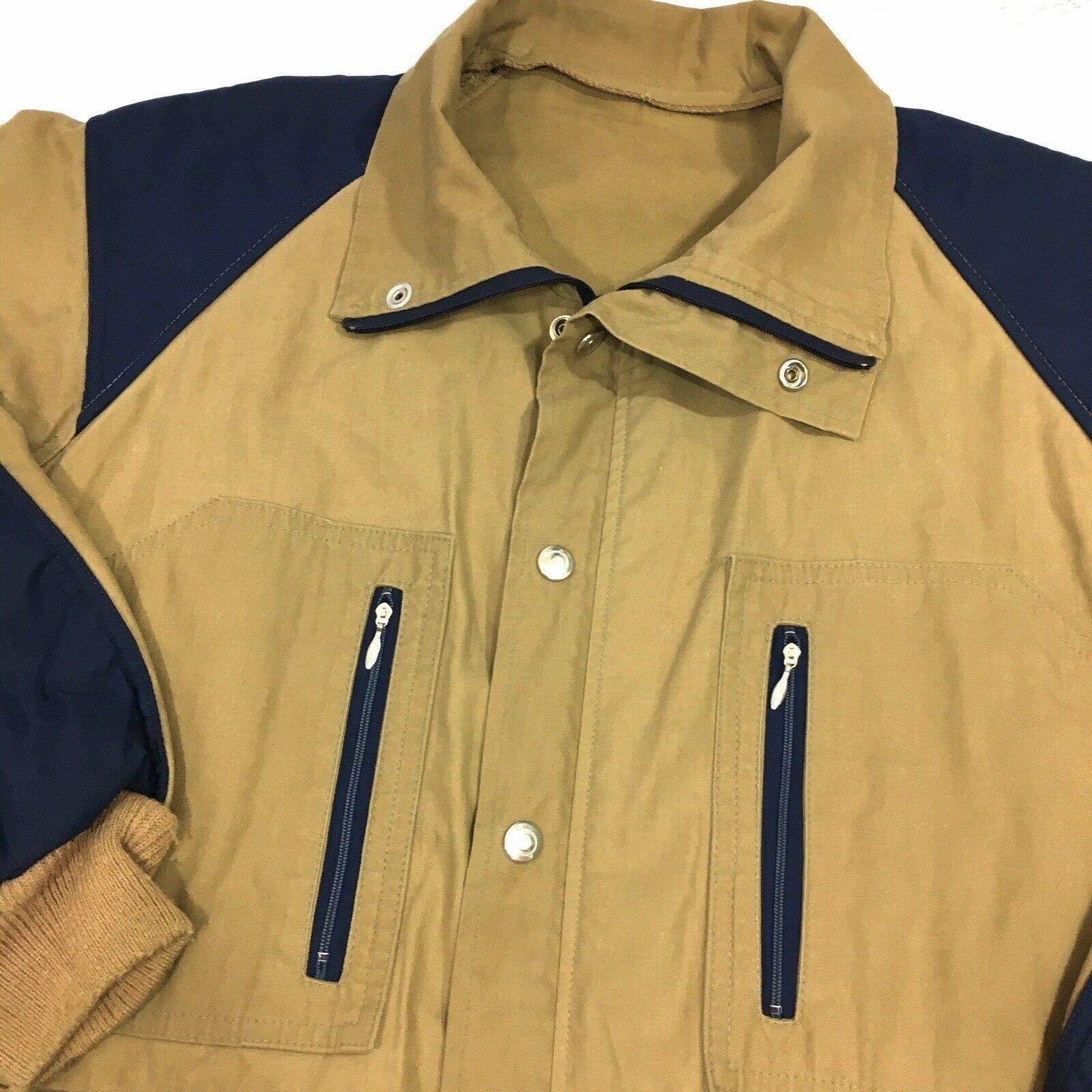 Obermeyer Vtg Obermeyer Brown Canvas Blue Nylon SAFARI Style Parka Size US M / EU 48-50 / 2 - 6 Thumbnail