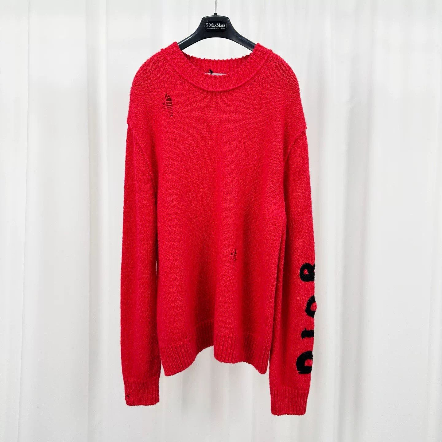 dior embroidered dinosaur destruction sweater