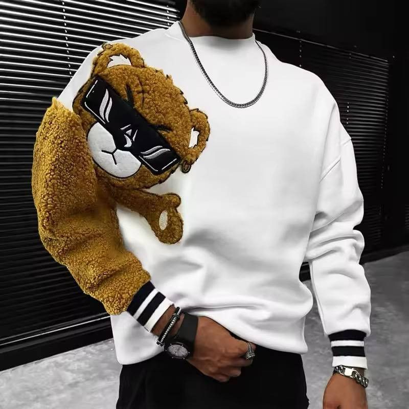 Japanese Brand × Vintage fur sleeve sweatshirt with bear style Size US L / EU 52-54 / 3 - 1 Thumbnail