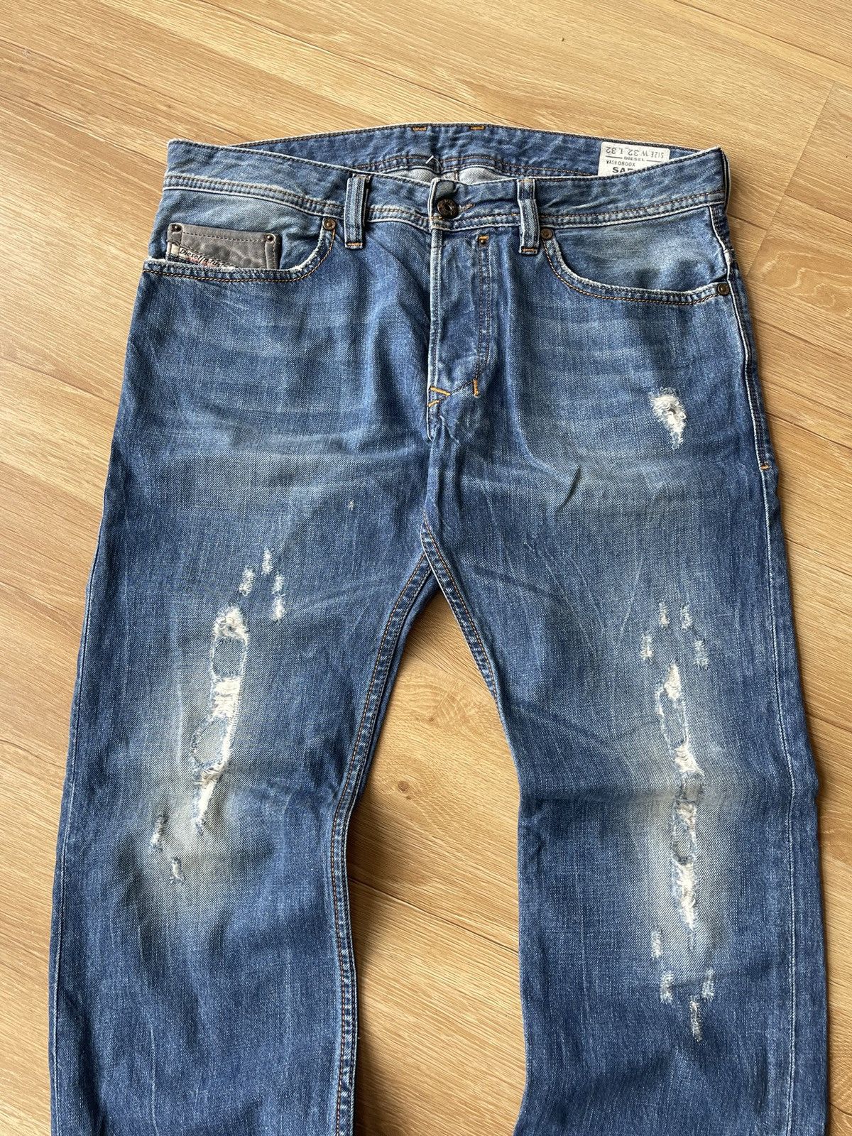 Diesel 90s Diesel Distressed Denim Jeans Y2K Grunge Straight Fit Size US 34 / EU 50 - 11 Thumbnail