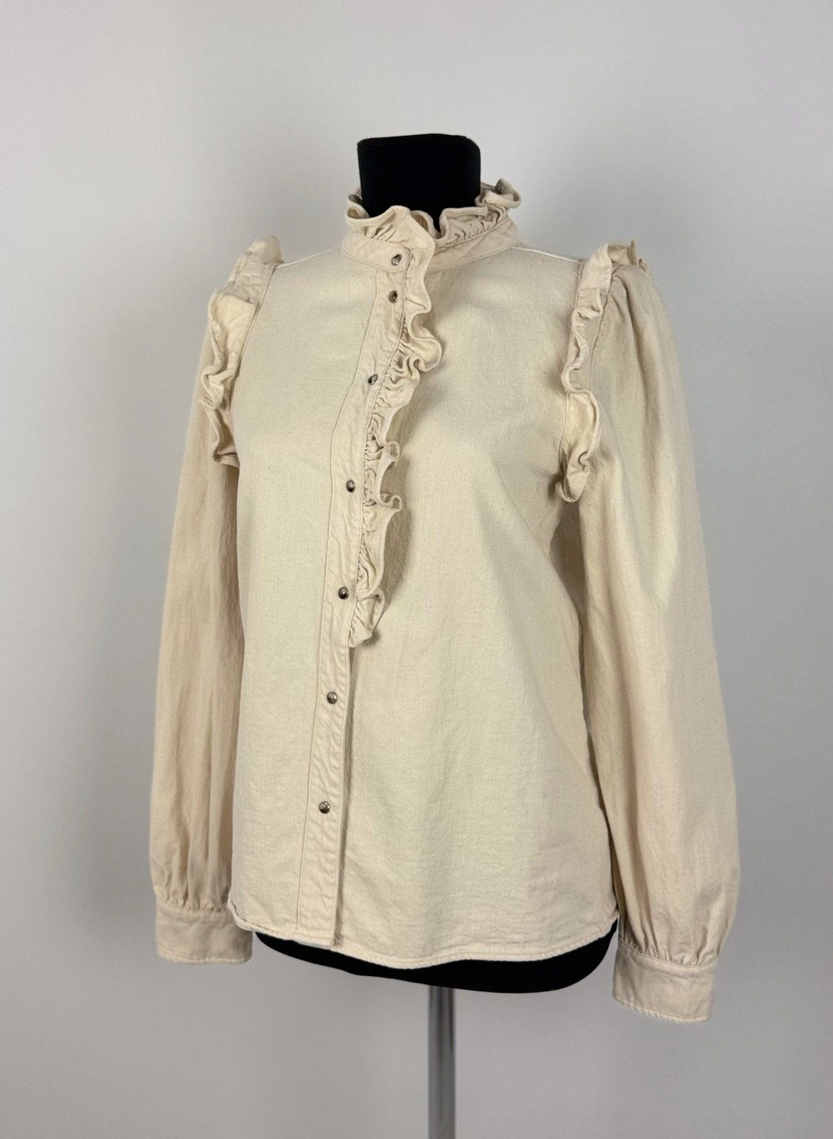Sezane Sezane Eva Shirt Mottled Ecru Overshirt Size XS / US 0-2 / IT 36-38 - 2 Thumbnail