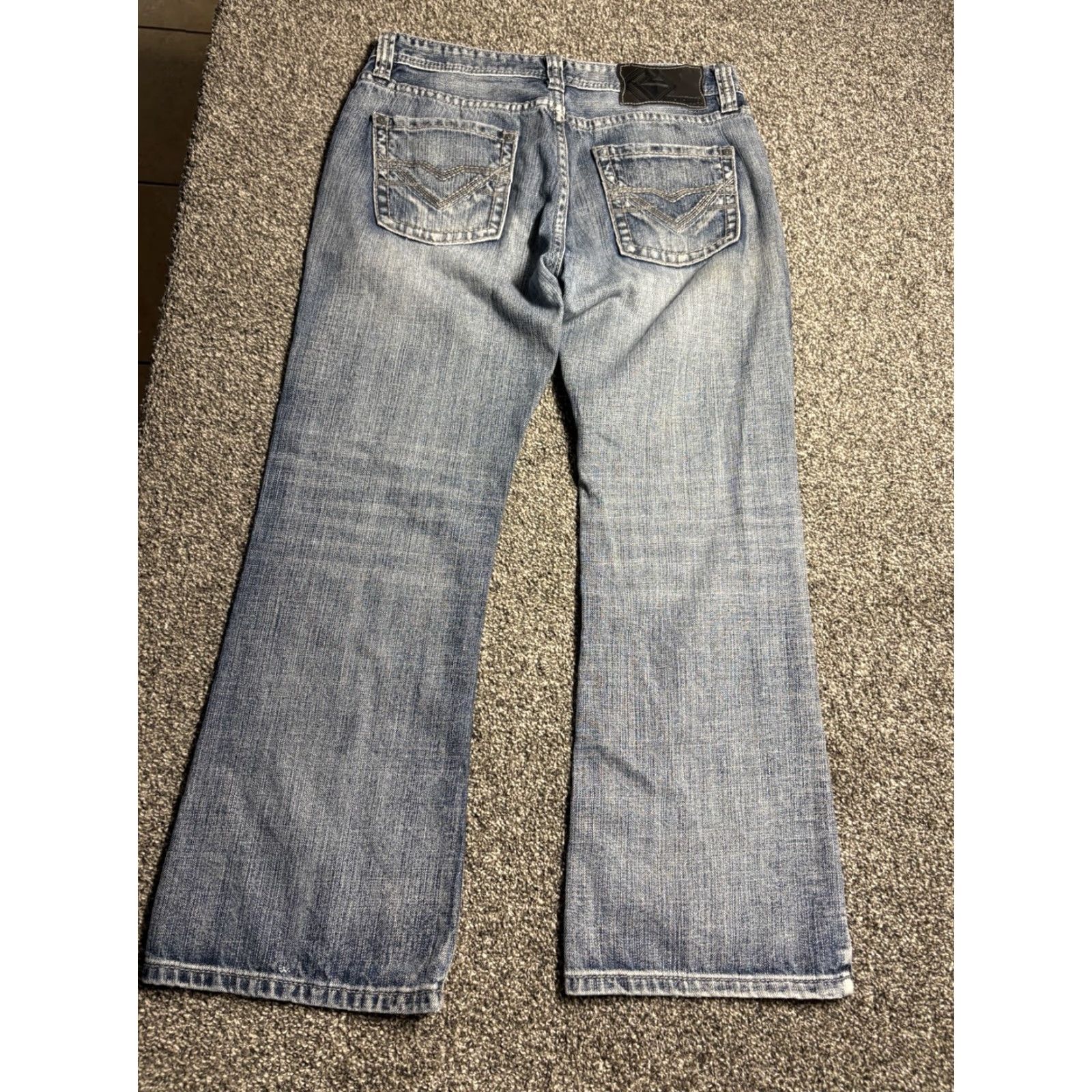 Pistola Rock & Roll Jeans Pistol Bootcut Mens 33x30 Blue Denim Cotton Western 5-Pocket Regular Rock and Roll Cowboy Jeans Size US 33 - 3 Thumbnail