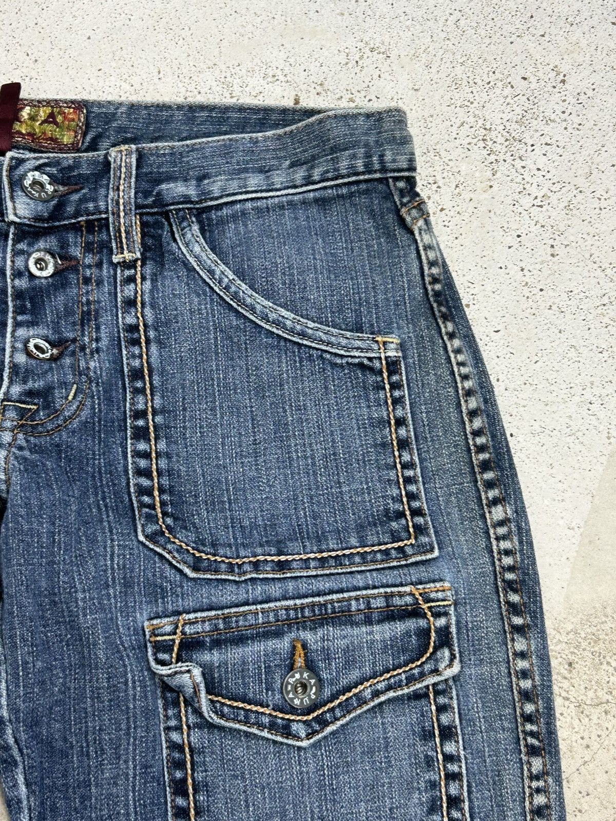 GOSTAR DE FUGA Vintage Puka Flare Carpenter Jean Double Pocket Utility Styl Size US 32 / EU 48 - 6 Thumbnail