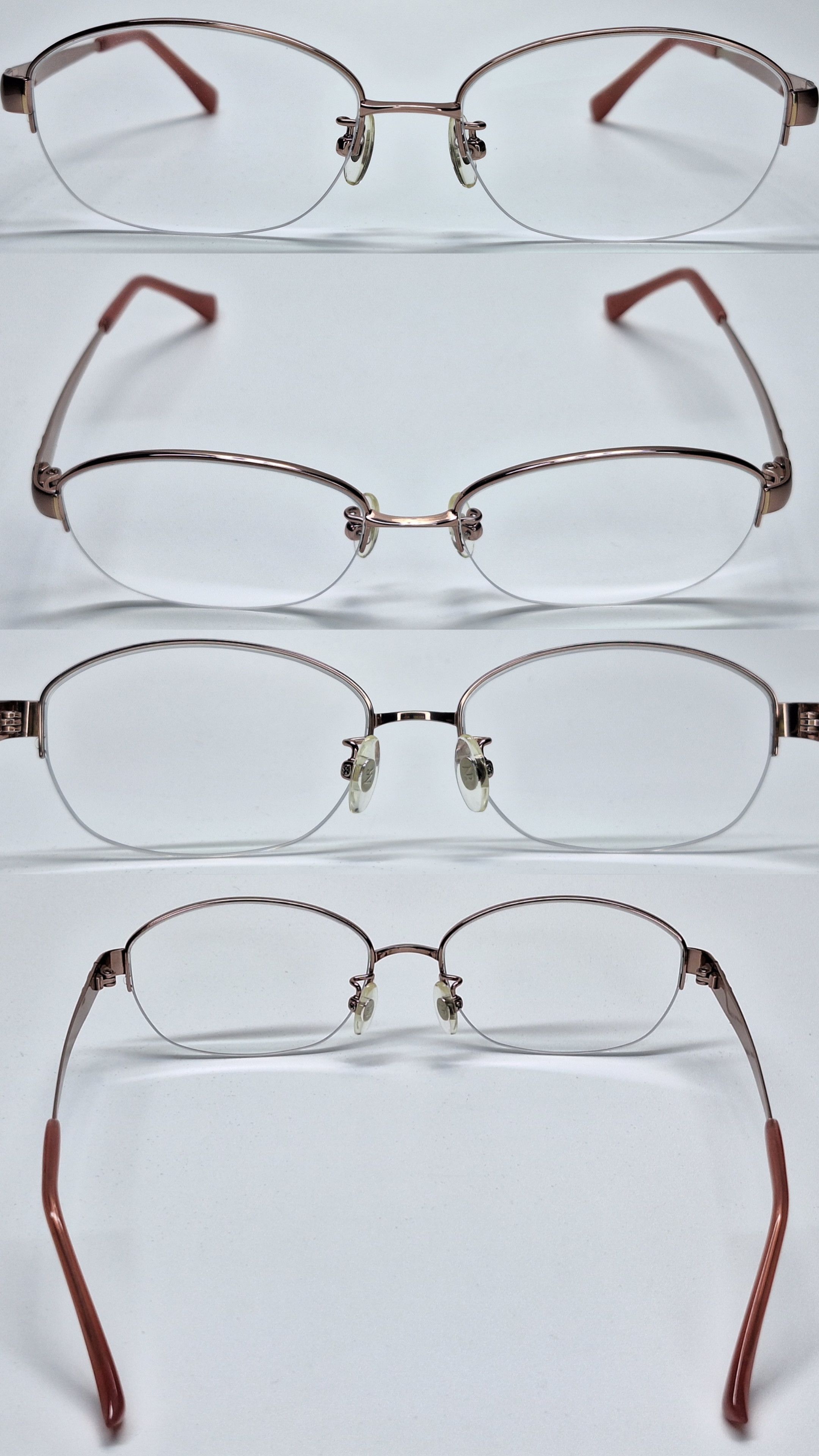 Nina Ricci NINA RICCI NR27527 Pink Gold Titan Half-Rimless Eyeglasses Size ONE SIZE - 3 Thumbnail