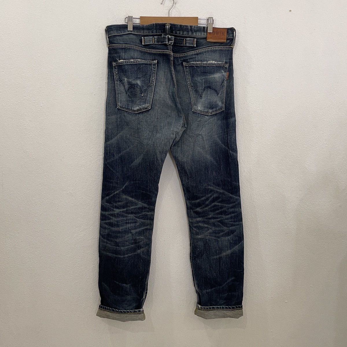 Edwin Redline‼️Vintage Edwin Selvedge Distressed Denim Size US 35 - 7 Thumbnail