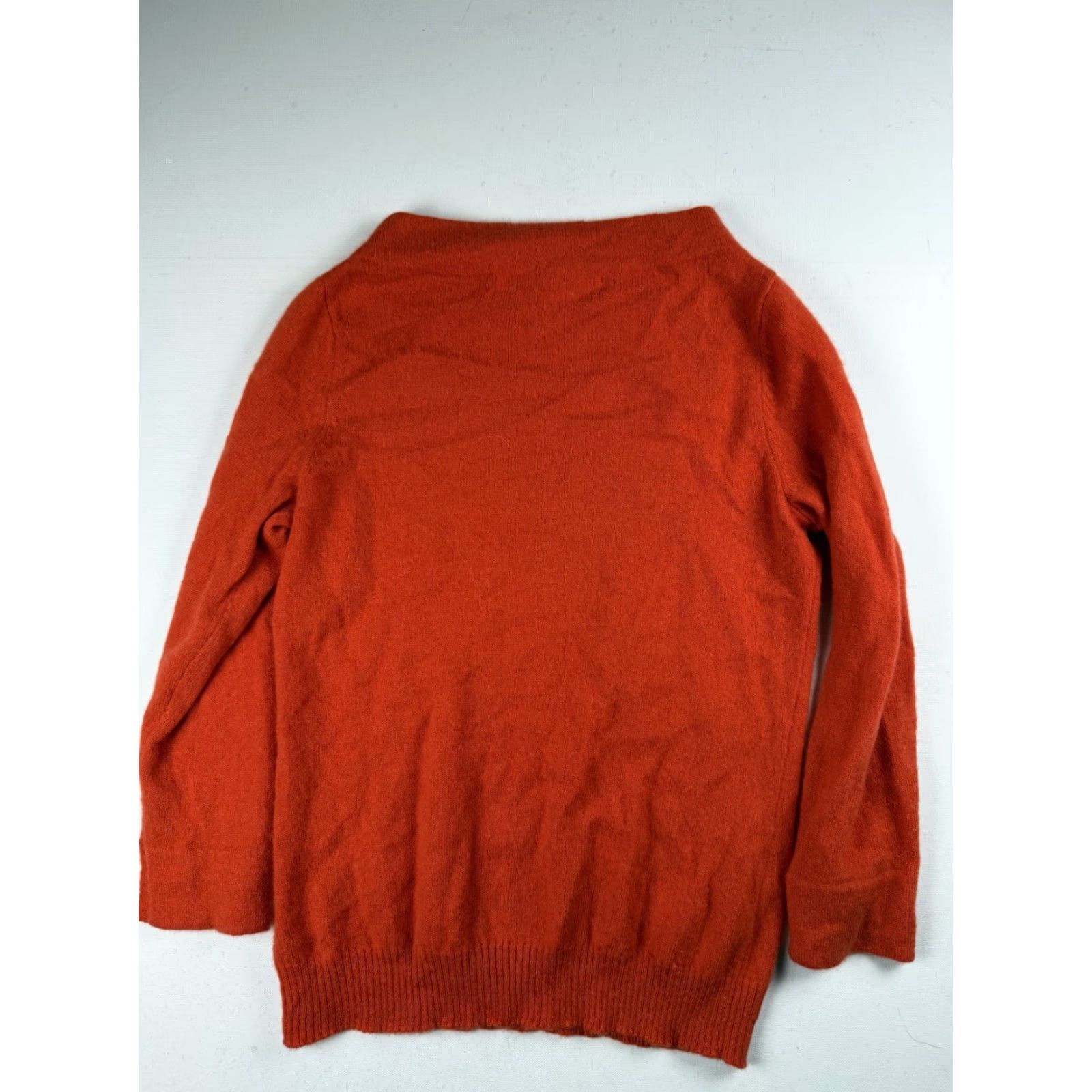 Anthropologie Anthropologie Sweater Women's S 100% Cashmere Orange Boat Neck 3/4 Sleeve Pullover Size S / US 4 / IT 40 - 6 Thumbnail