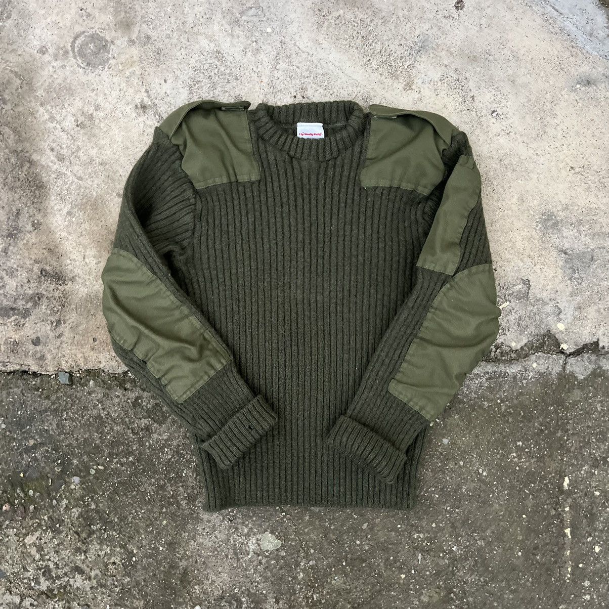 Vintage Vintage 00s Military Army Green Heavy Chunky Knit Sweater Size US S / EU 44-46 / 1 - 1 Thumbnail