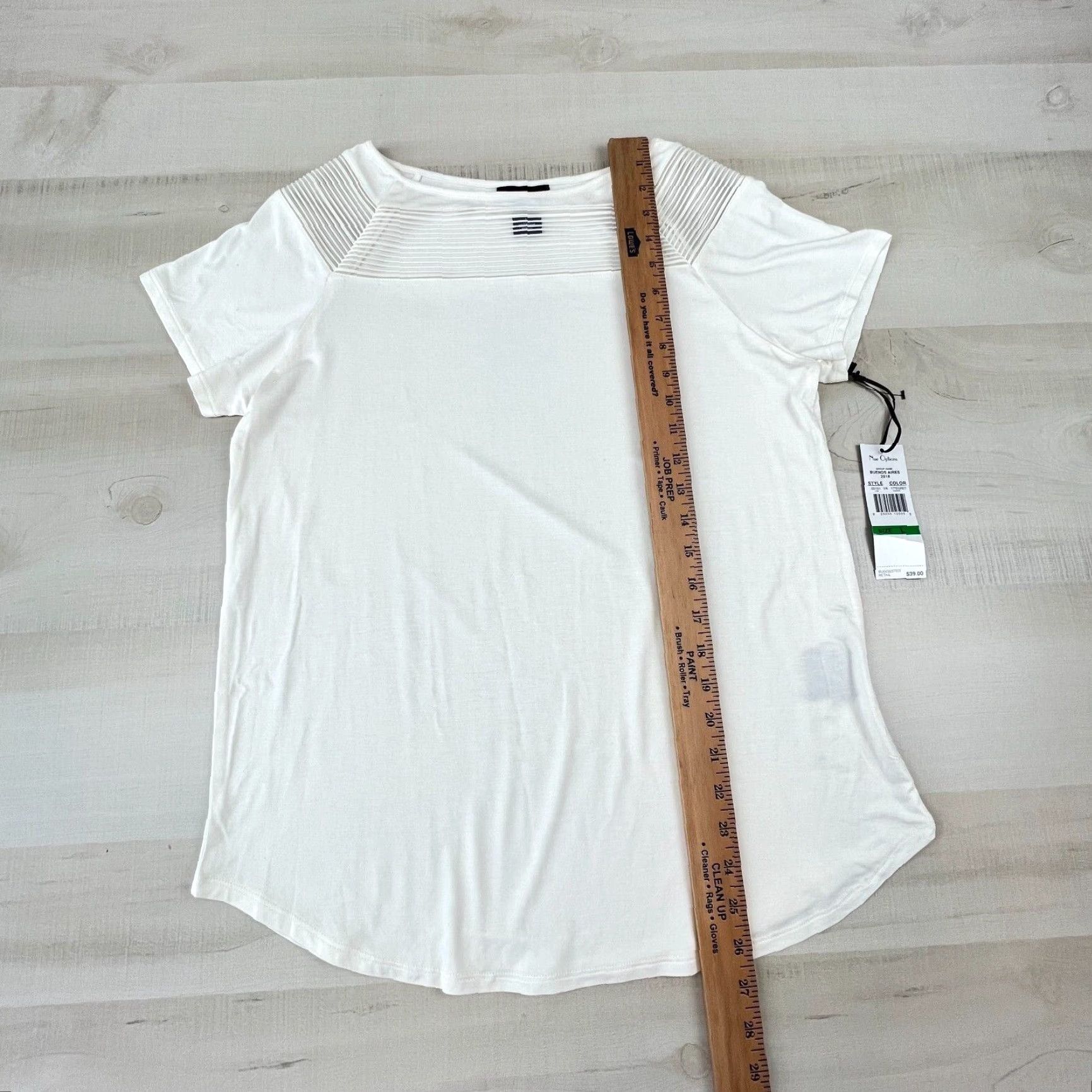 Vintage Nue Options Womens White Short Sleeve Mesh Top Blouse Large Size L / US 10 / IT 46 - 7 Thumbnail
