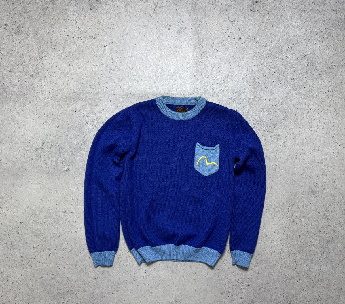 Evisu Evisu Knitted Sweater Logo Vintage Size M Wool Size US M / EU 48-50 / 2 - 2 Thumbnail
