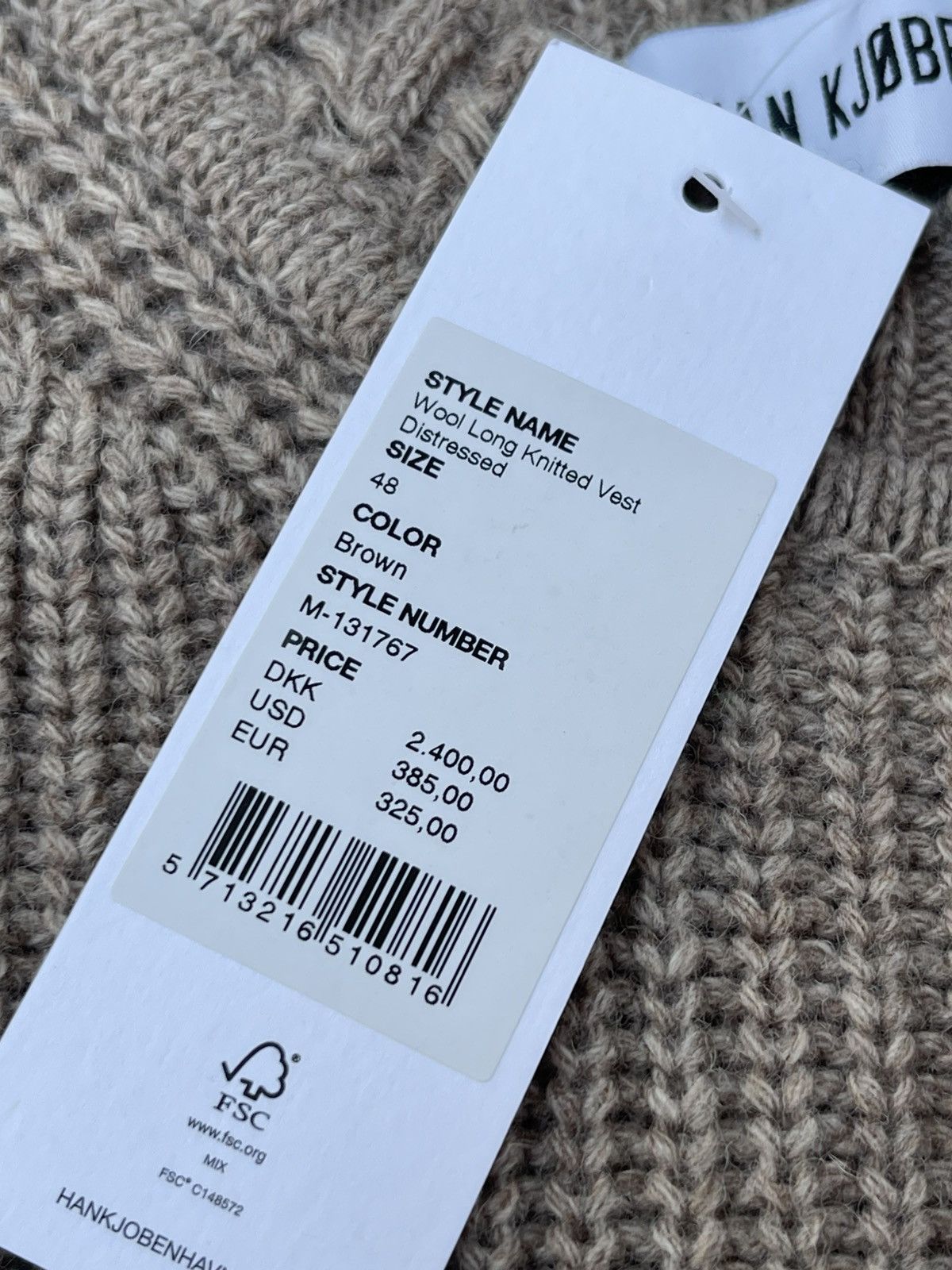 Han Kjobenhavn !DS! SS23 Han Kjobenhavn Distressed Knit Beige Vest Size US M / EU 48-50 / 2 - 21 Thumbnail