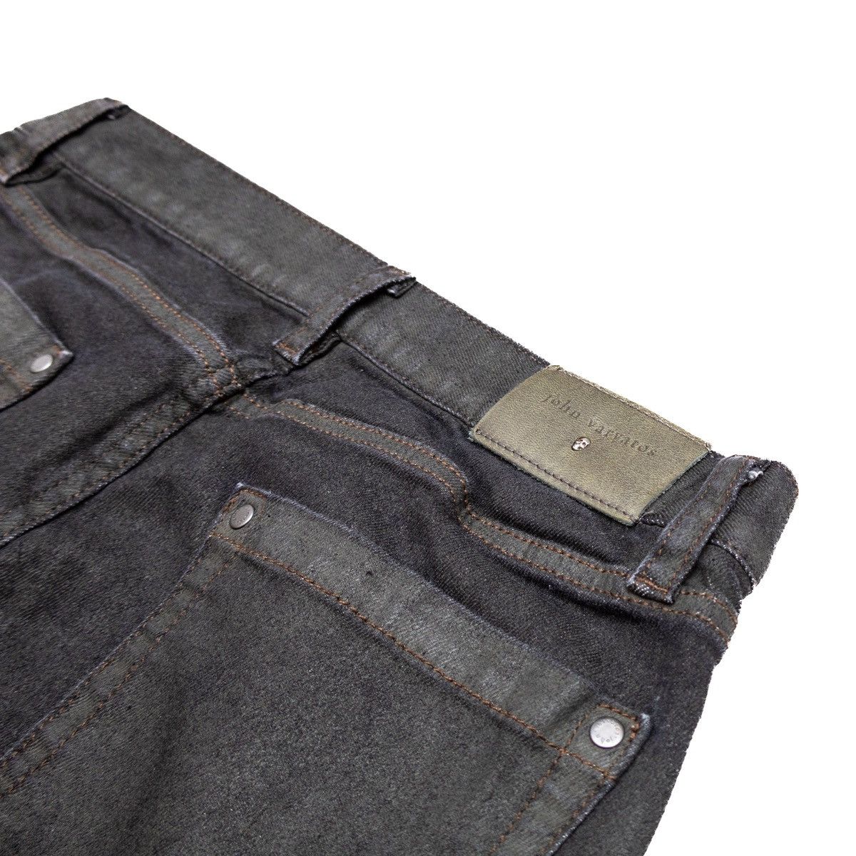 John Varvatos John Varvatos Woodward Jeans 31R Grey Skull Rivet Button Fly Size US 31 - 5 Thumbnail