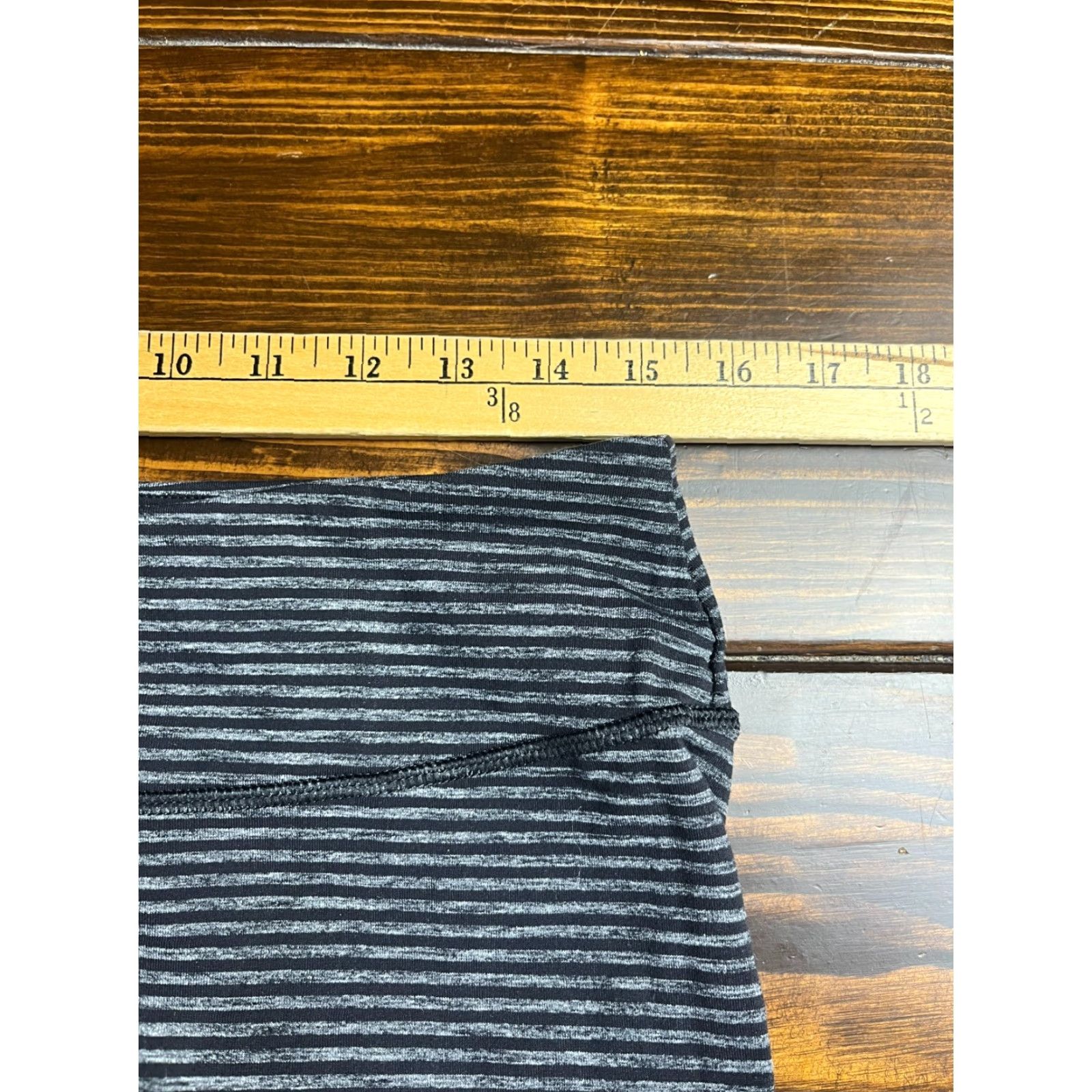 Vintage Duluth Women's Large Striped Pull On Elastic Waist Black Gray Leggings Shirt/Hoodie? Size 36" / US 14 / IT 50 - 3 Thumbnail