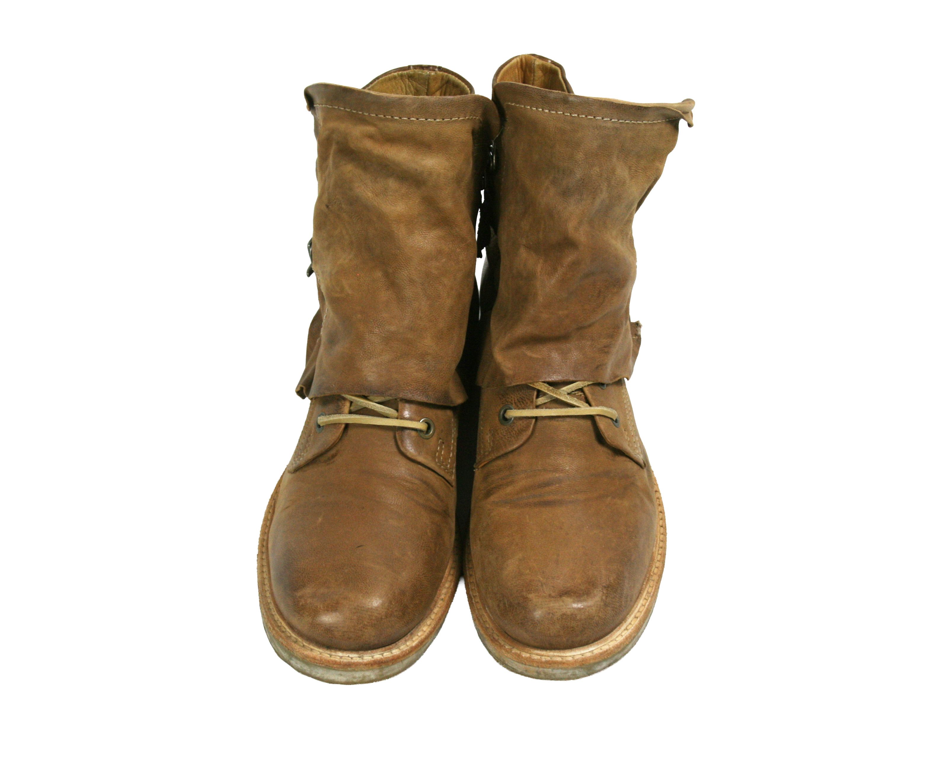 A.S.98 00S Boho Grunge Biker Closed Leather Boots Vintage Size US 9 / IT 39 - 11 Thumbnail