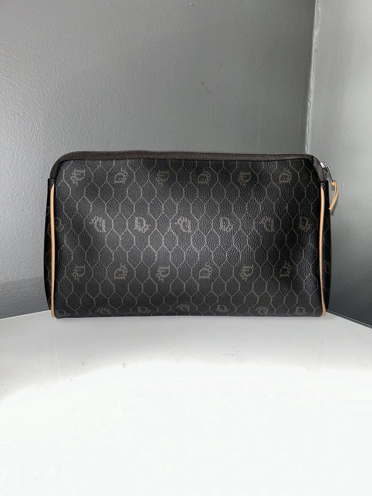 Dior Christian Dior Brown Honeycomb Clutch Bag Size ONE SIZE - 6 Thumbnail