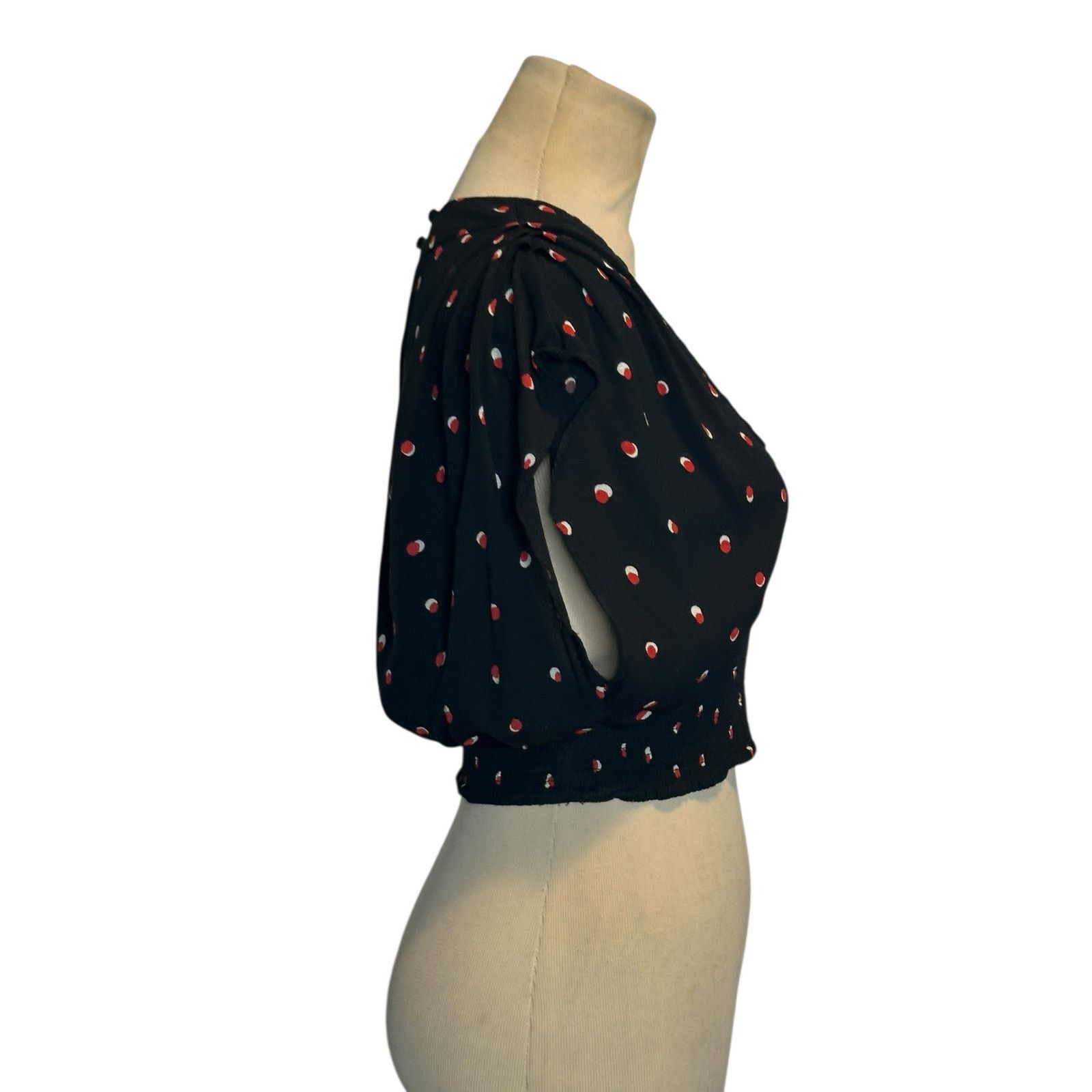 Free People Free People polka dot pleated V neck crop top blouse size XS Size XS / US 0-2 / IT 36-38 - 11 Thumbnail