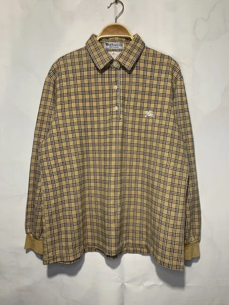 Burberry Burberrys iconic Novacheck L/S polo shirt vintage Size L / US 10 / IT 46 - 1 Thumbnail