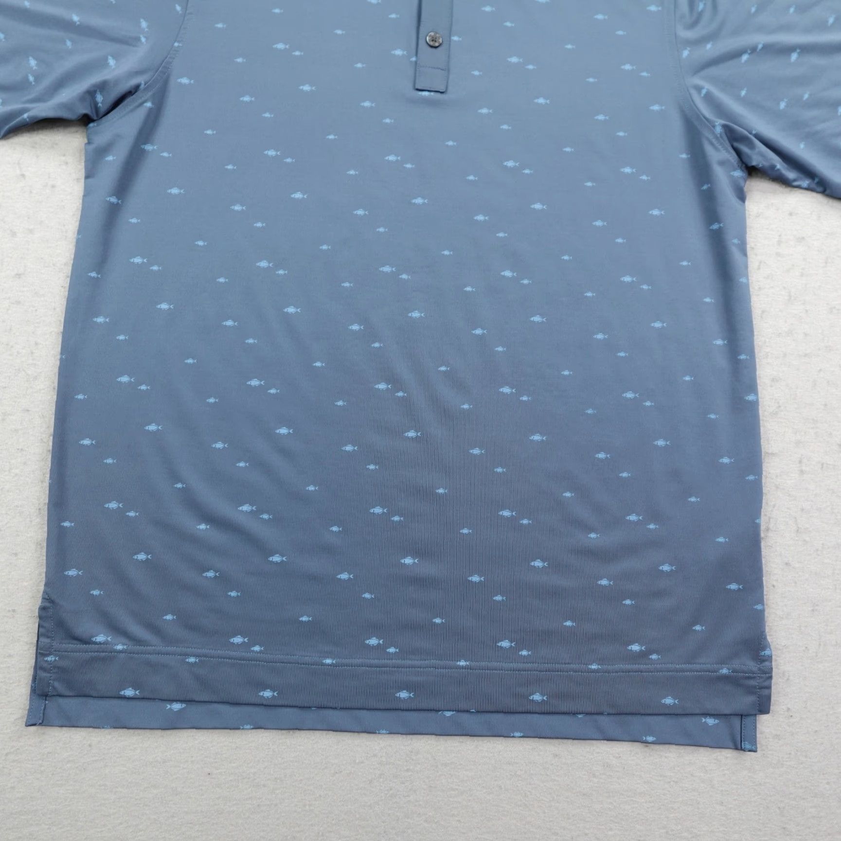Footjoy FootJoy Polo Shirt Mens Medium Blue Fish Print Performance Short Sleeve Golf Shirt Size US M / EU 48-50 / 2 - 3 Thumbnail