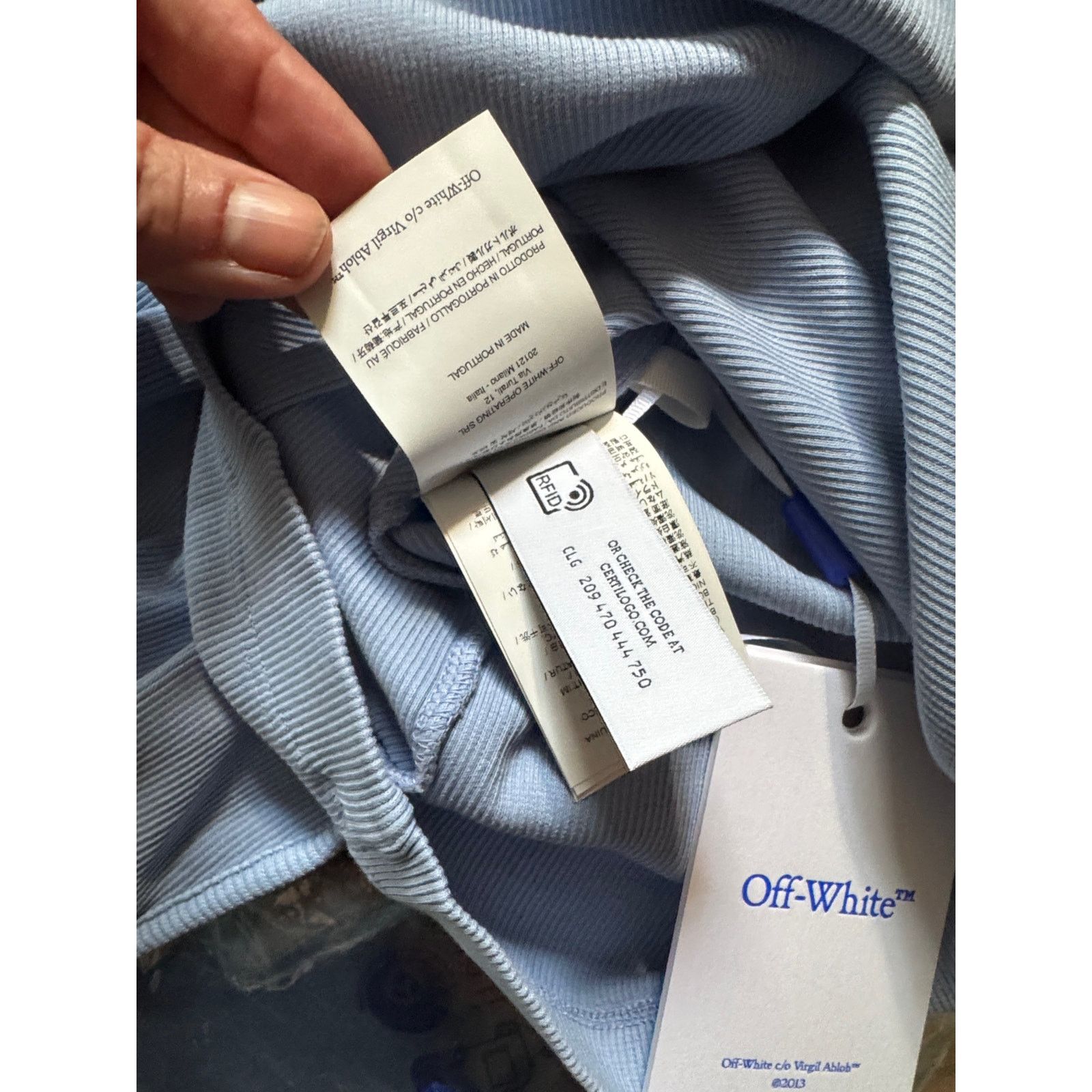 Off-White Stretch Cotton Logo Tank Off-White Blue Size US M / EU 48-50 / 2 - 9 Thumbnail