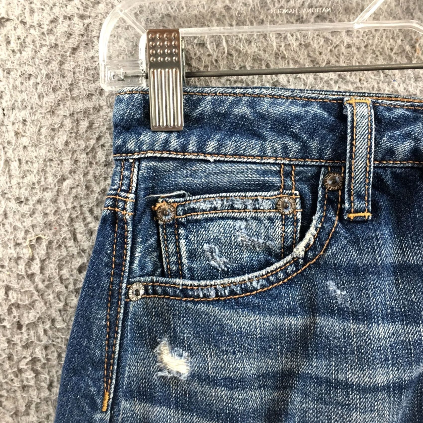 American Eagle Outfitters American Eagle Outfitters Mini Skirt Womens 0 Regular Blue Denim Distressed Zip Shorts? Size 25" / US 0 / IT 36 - 2 Thumbnail