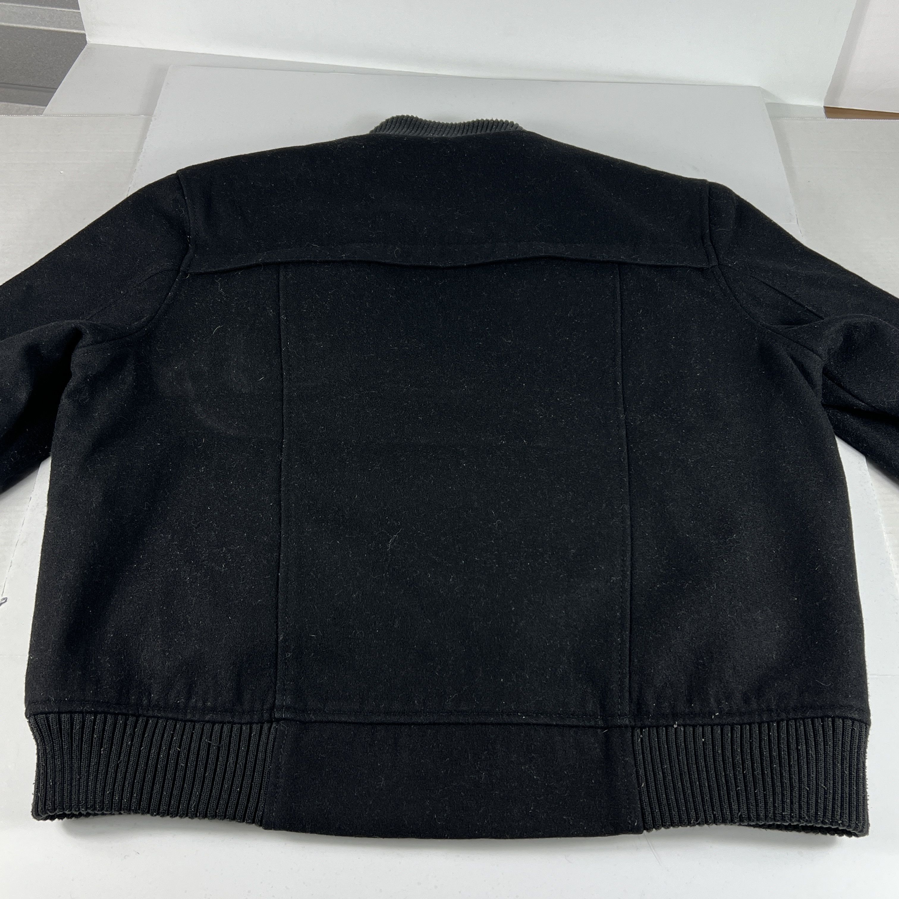 Schott Schott Jacket Black Faded Wool Blend Full Zip Bomber Pockets Size US XL / EU 56 / 4 - 15 Thumbnail