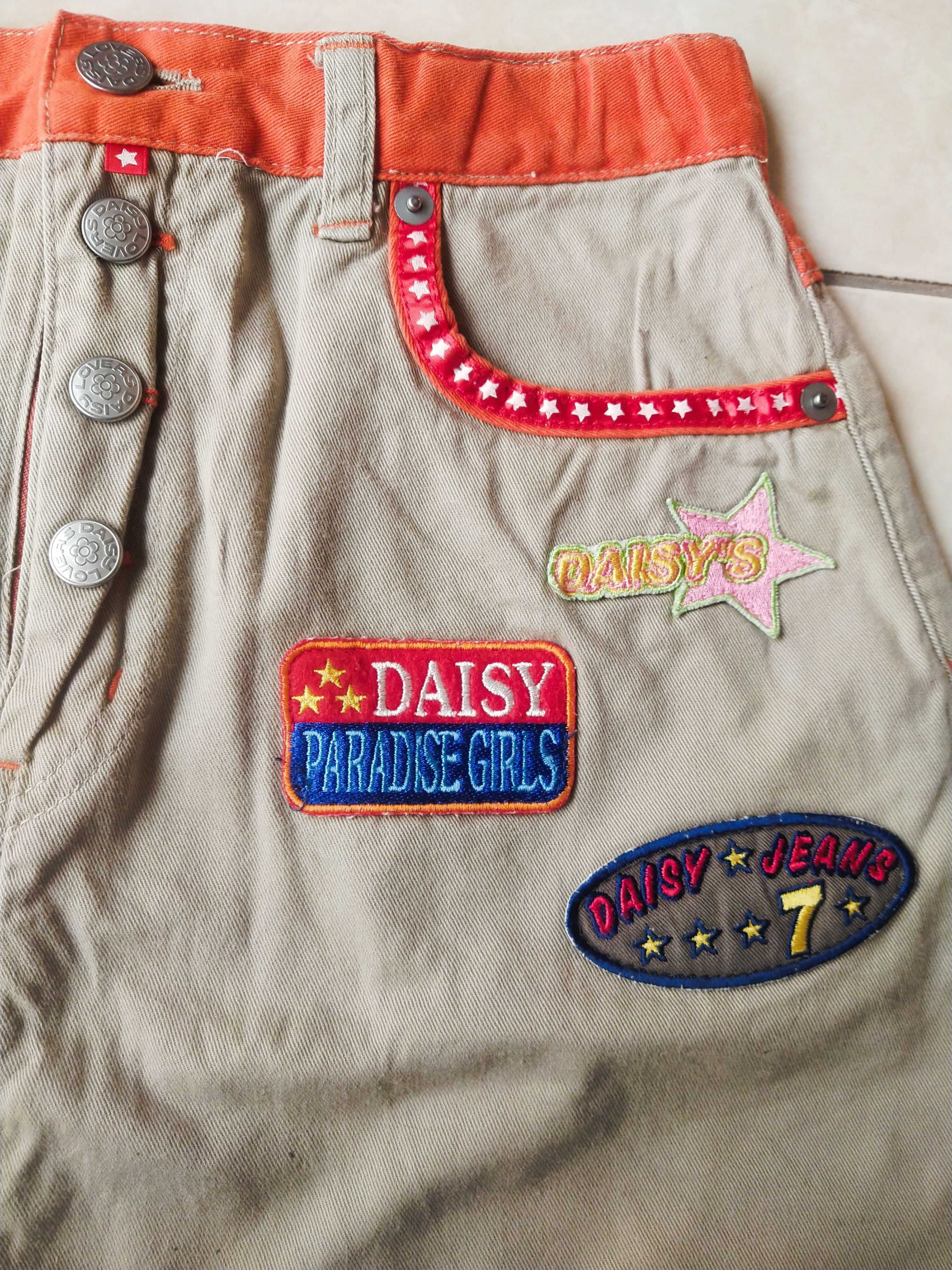 Angel Blue Daisy Lovers Patchwork Denim Skirt Harajuku Y2K Multi Patch Size 27" / US 4 / IT 40 - 3 Thumbnail