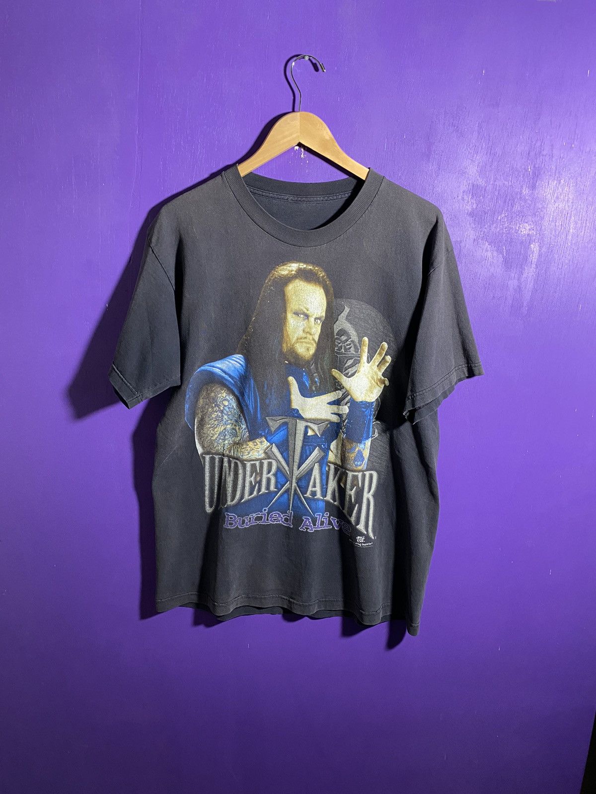 Vintage × WWF Vintage 90s WWF The undertaker buried alive t-shirt Size US L / EU 52-54 / 3 - 1 Thumbnail