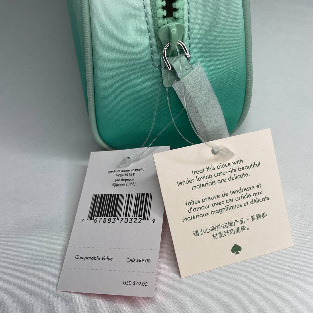 Kate Spade Kate spade Degrade Medium Dome Nylon Cosmetic Bag Fiji Green Size ONE SIZE - 5 Thumbnail