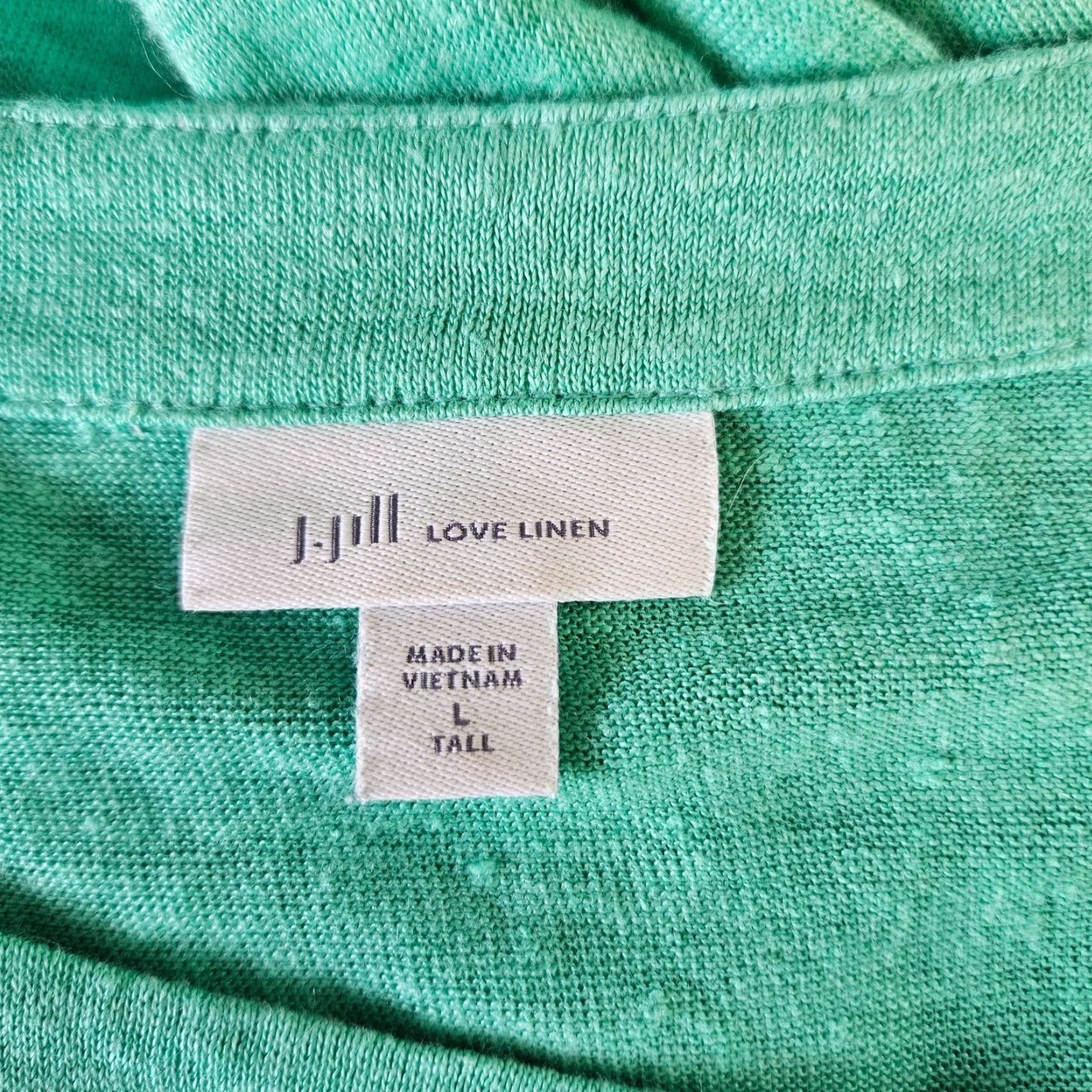 J. Jill VINTAGE J Jill Love Linen Blouse Tall L Green White Long Sleeve Womens Size L / US 10 / IT 46 - 6 Thumbnail