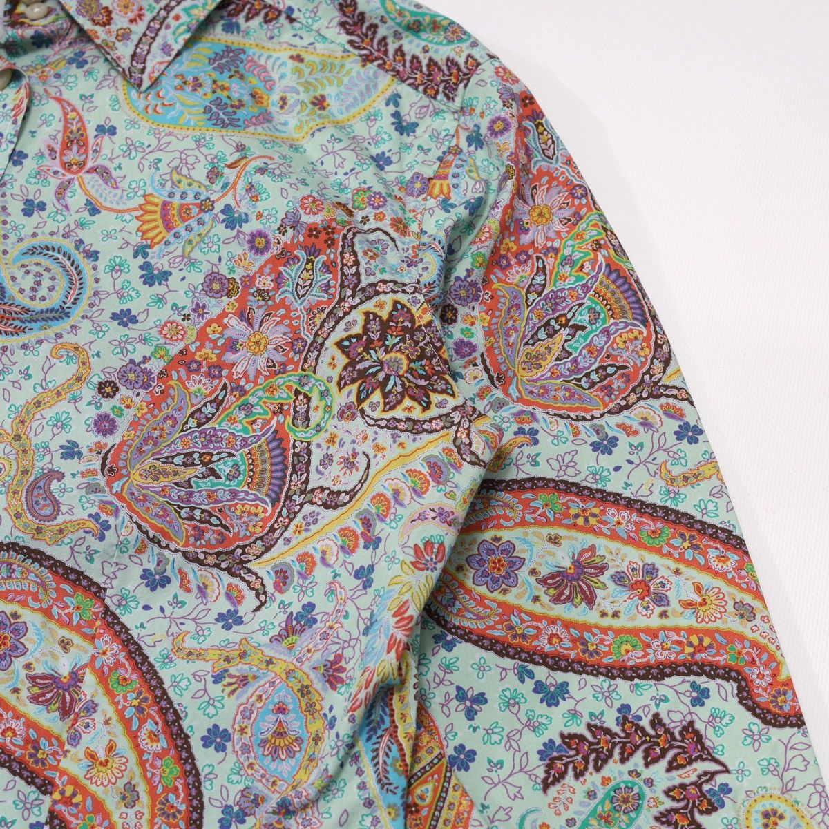 Etro Etro Printed Flowers Floral Shirt Aquamarine Size M / US 6-8 / IT 42-44 - 6 Thumbnail