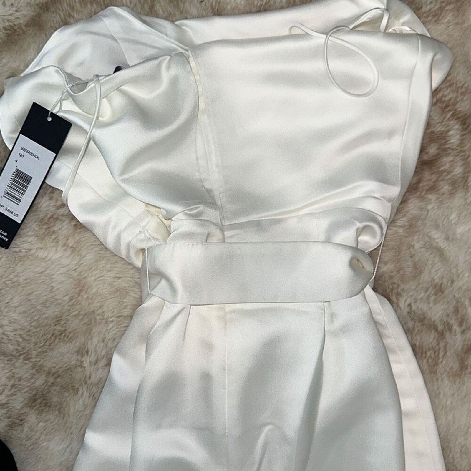 Parker Parker Black Aubrey Cowl-Neck Ivory Jumpsuit | Sz 4, NWT Size 27" / US 4 / IT 40 - 8 Thumbnail