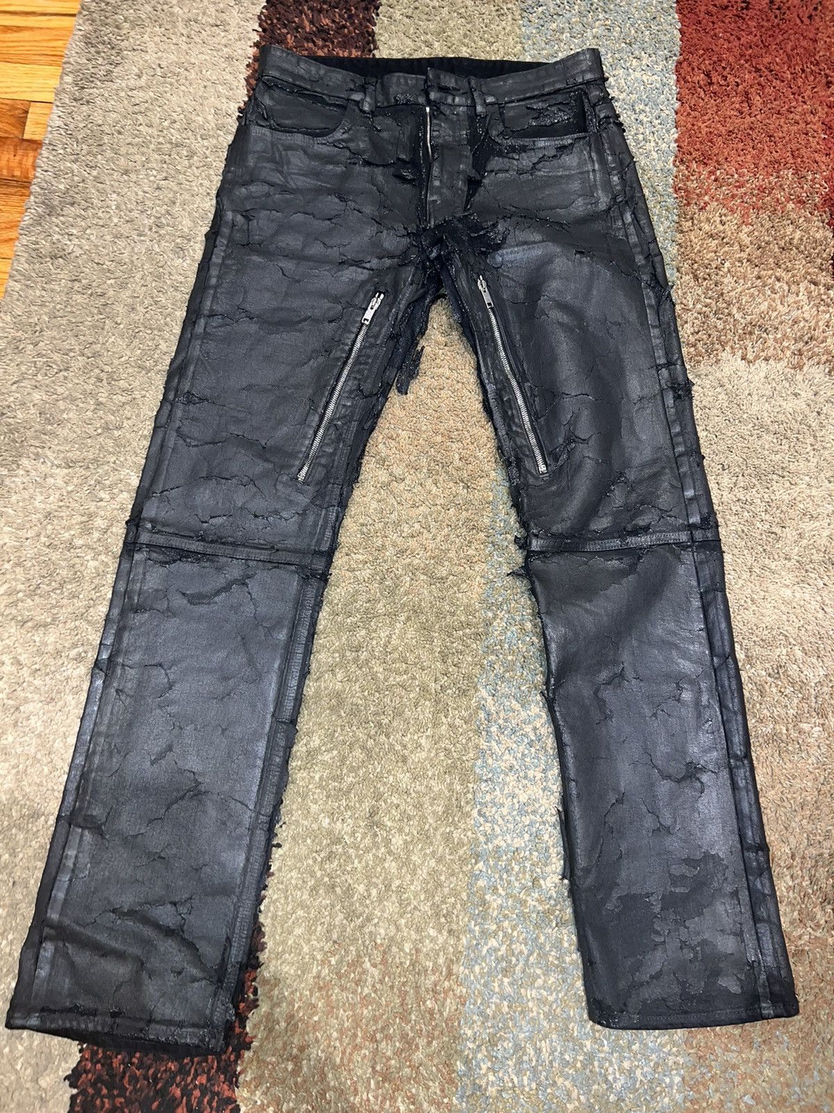 image of Givenchy Paint Crackled Jeans in Black, Men's (Size 31)