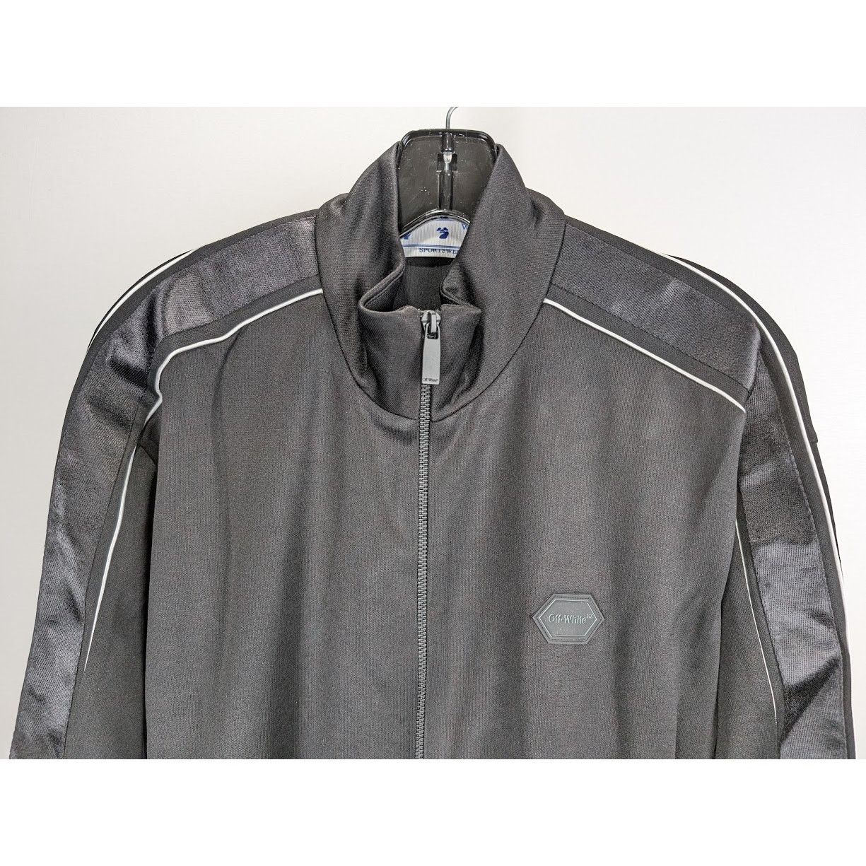 Off-White o1rshd1 Knit Tape Track Jacket in Black Size US XL / EU 56 / 4 - 4 Thumbnail
